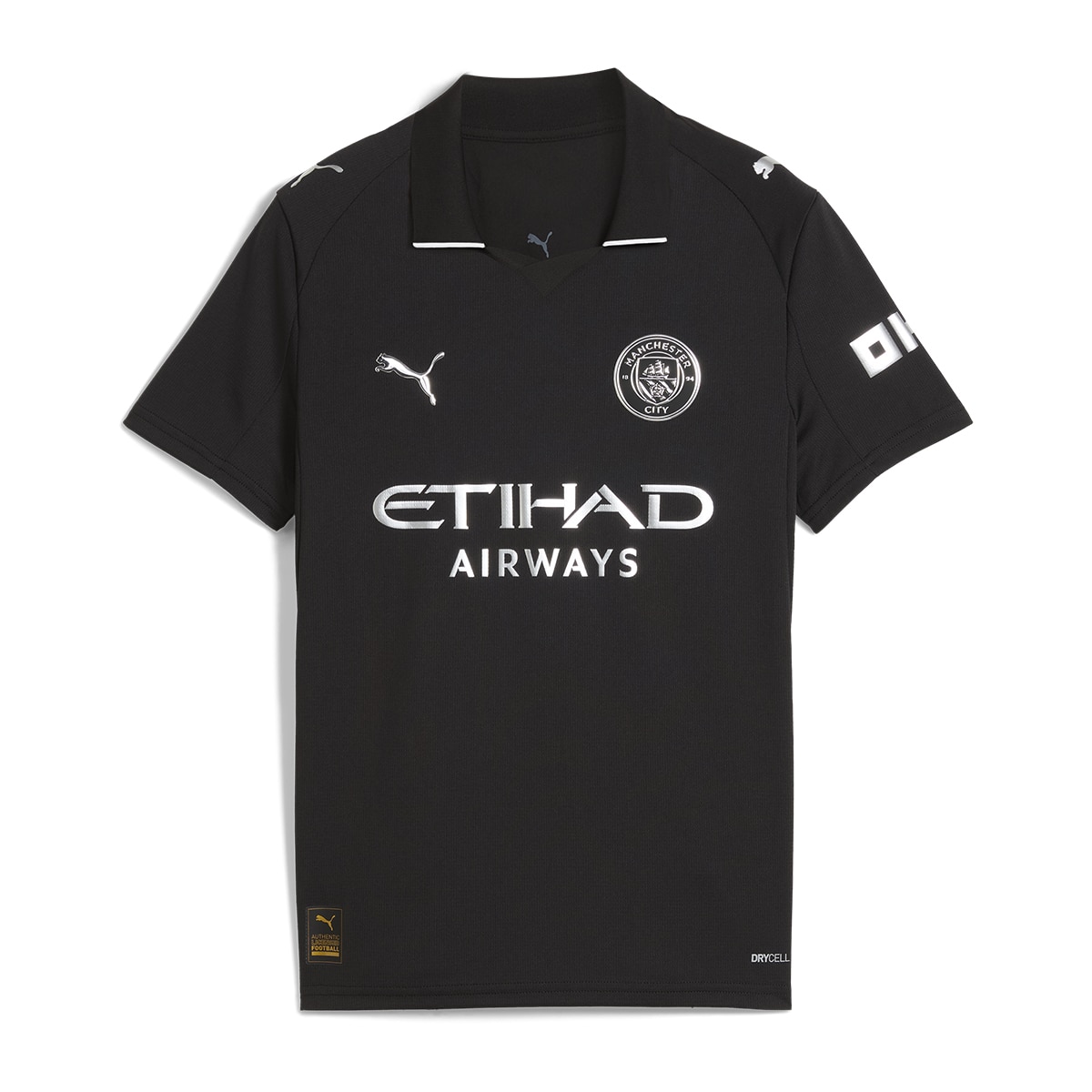 T-shirt de Futebol de Homem MCFC Away Jersey Replica Jr Preto-1