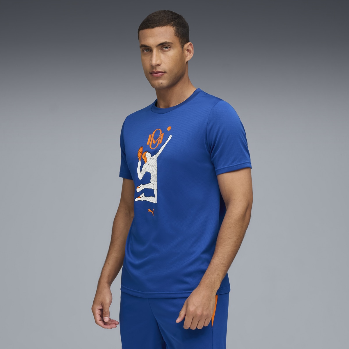 T-shirt de Futebol de homem Individual Momo Graphic Tee Azul-3