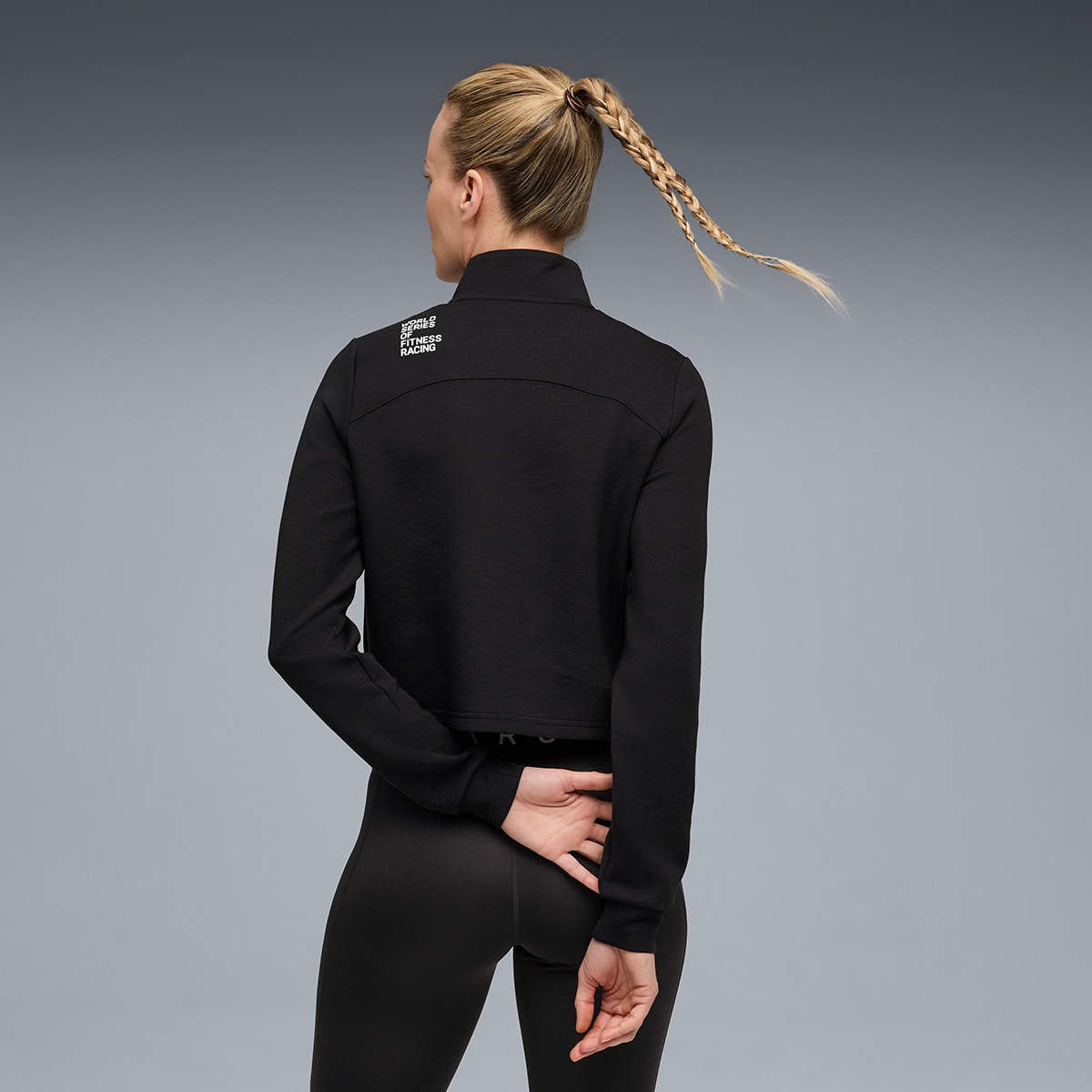 Sweatshirt x Hyrox Cloudspun 1/4 ZIP de Mulher Preto-2