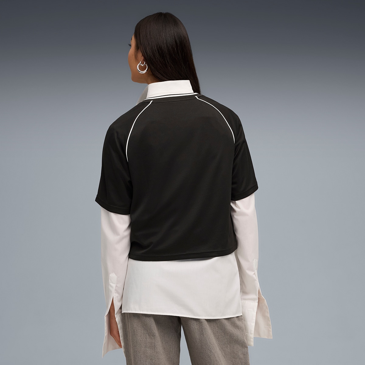 T-shirt ESS Relaxedped Football Jersey de Mulher Preto-2