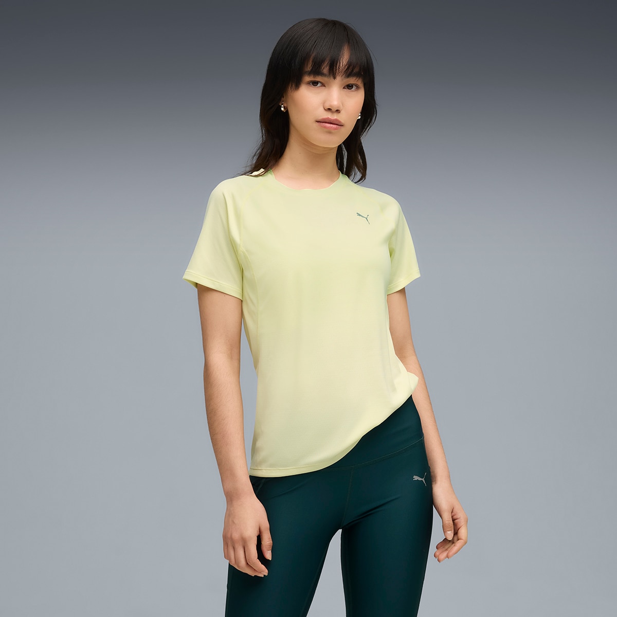 T-shirt de Mulher W Run Velocity (Poly) Amarelo-1