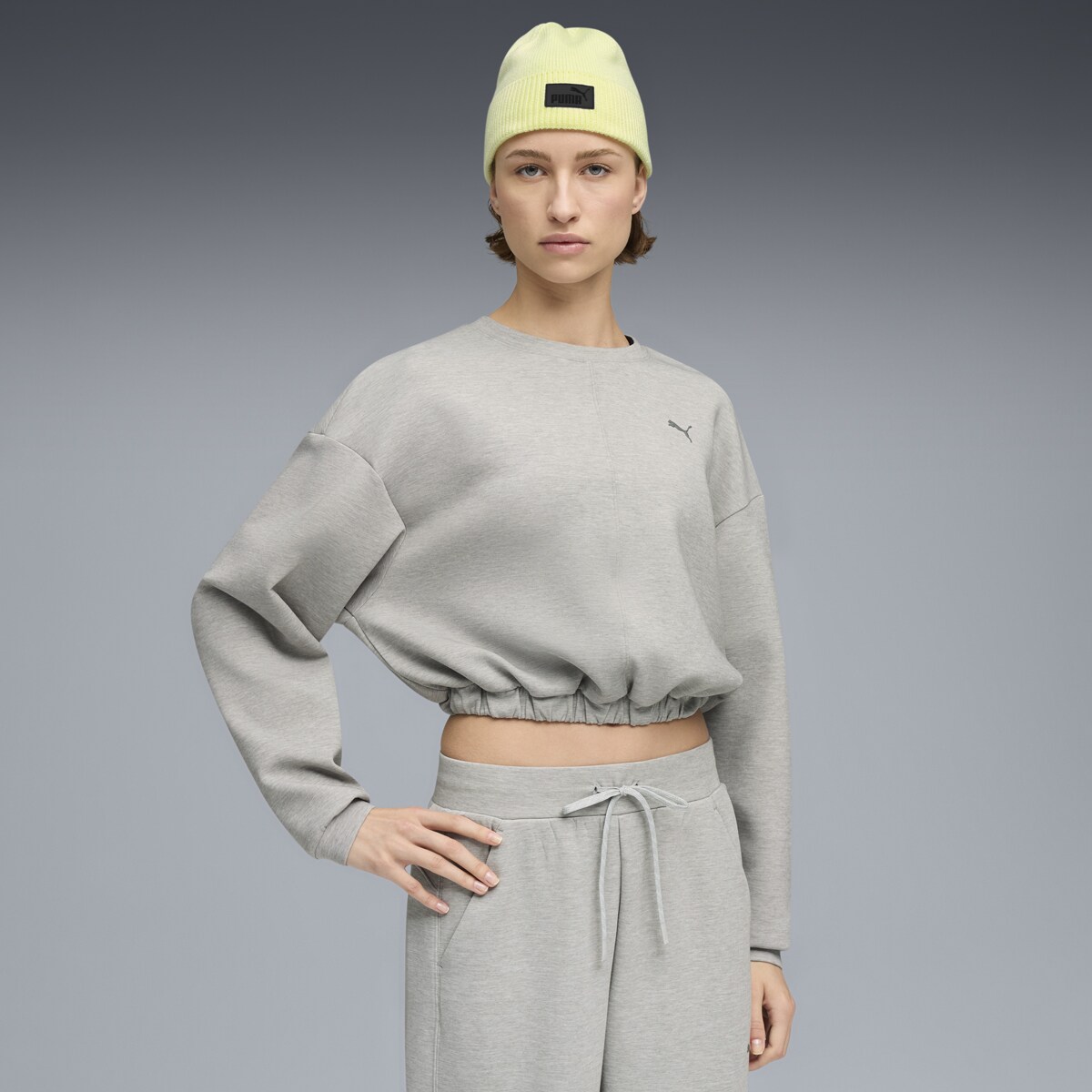 Sweatshirt W Cloudspun Crew de Mulher Cinzento-3