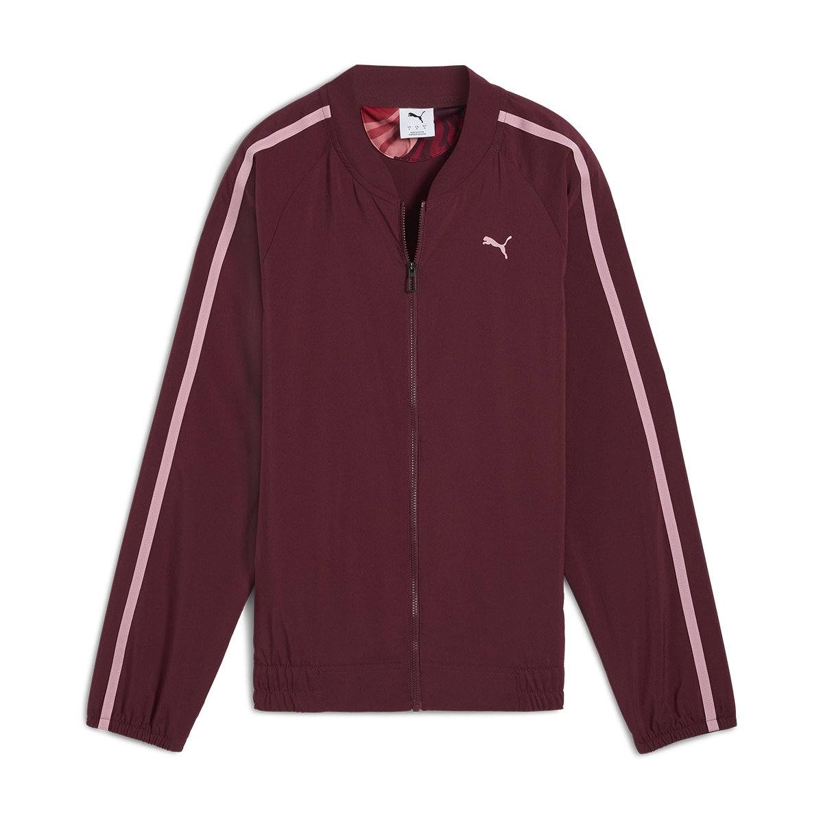 Casaco W Floral Ribbon Woven Full Zip de Mulher Vermelho-1