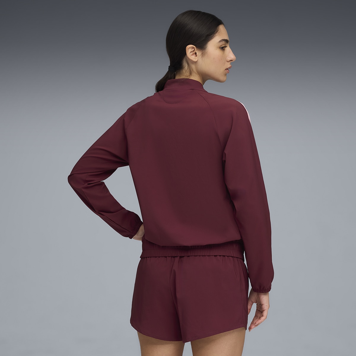 Casaco W Floral Ribbon Woven Full Zip de Mulher Vermelho-4