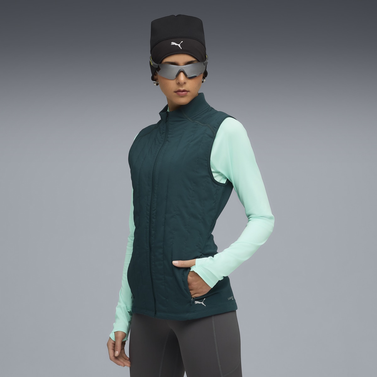 Colete W Run Cloudspun Warmlbl de Mulher Verde-3