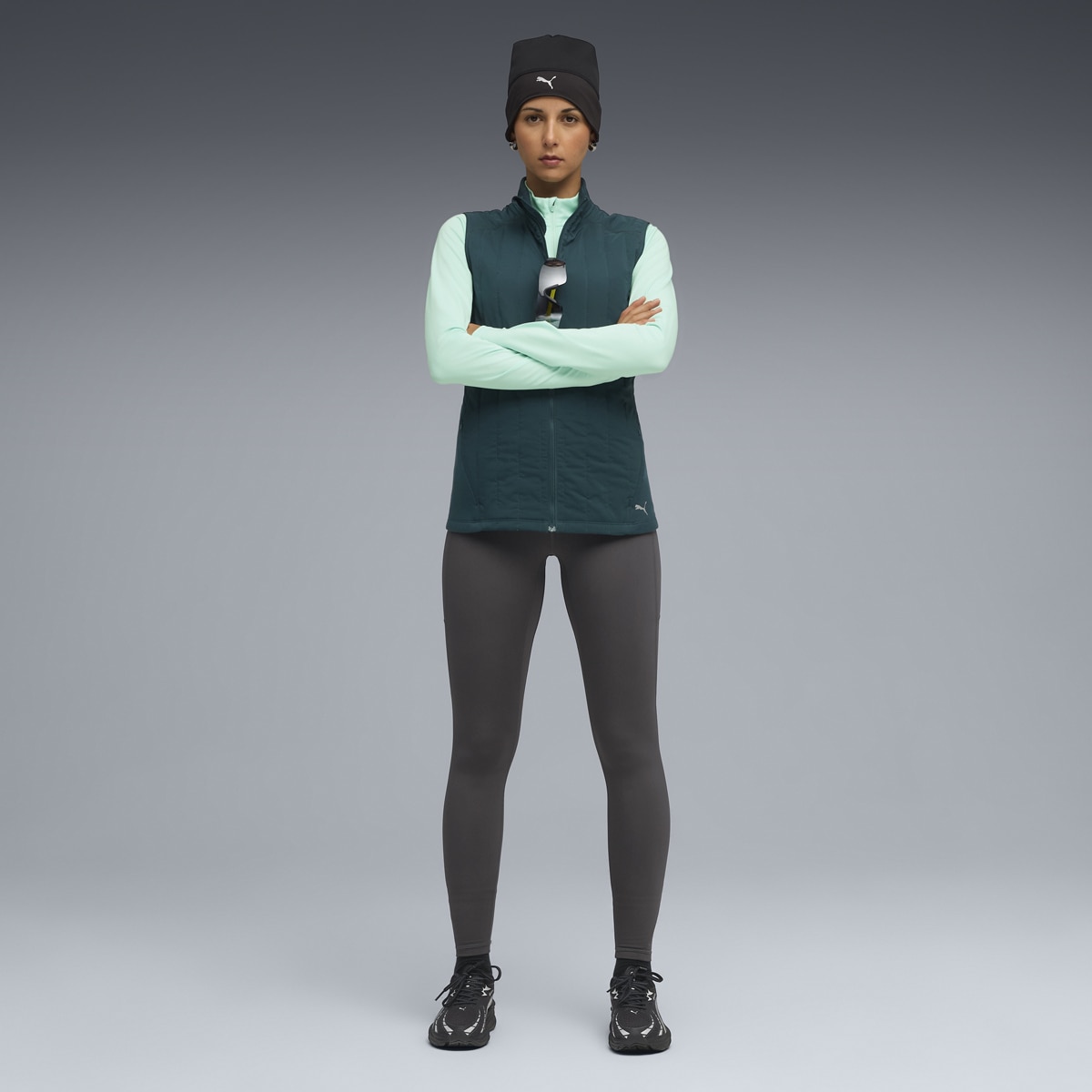 Colete W Run Cloudspun Warmlbl de Mulher Verde-5