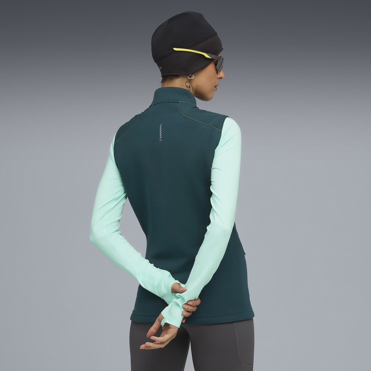 Colete W Run Cloudspun Warmlbl de Mulher Verde-6