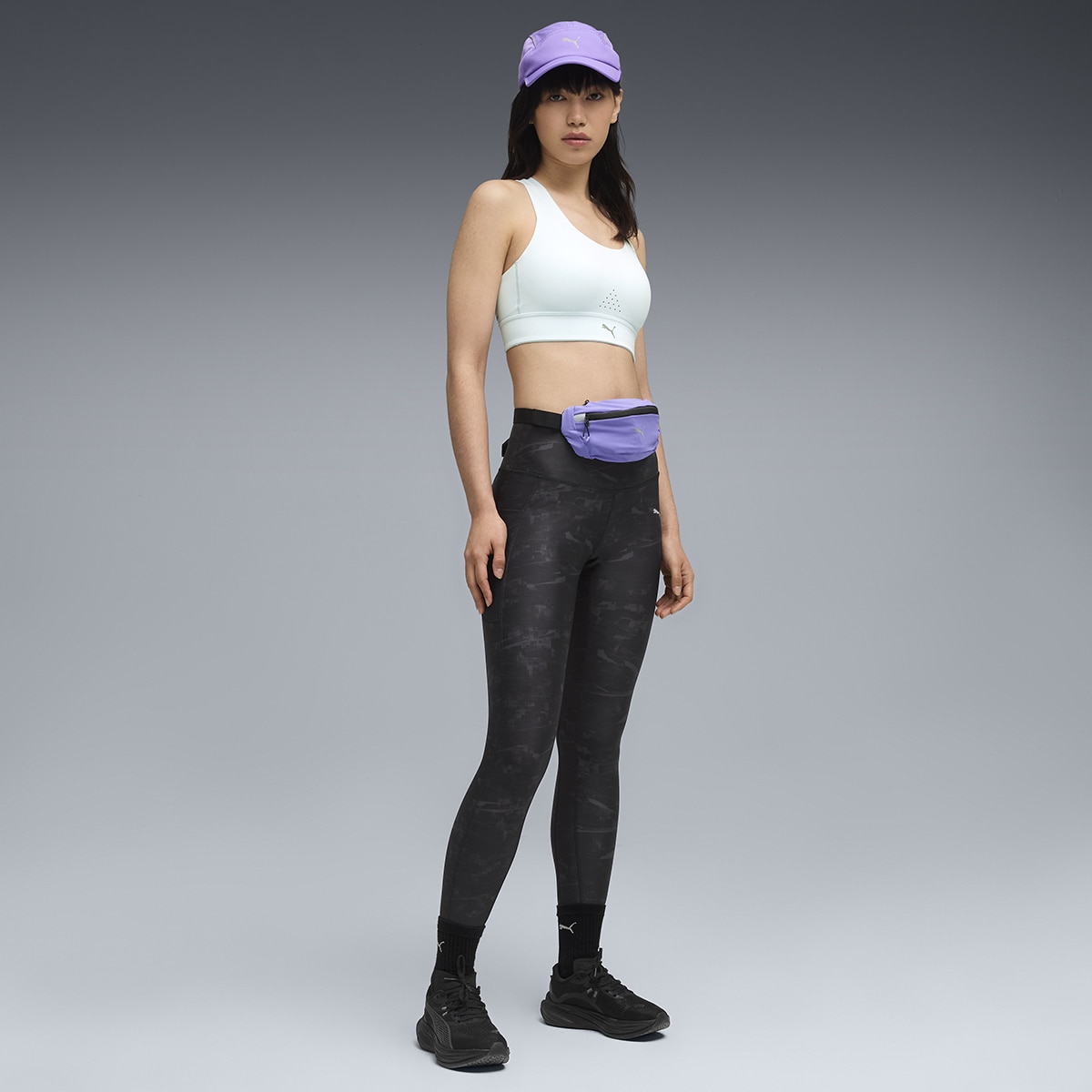 Leggings W Run Velocity AOP de Mulher Preto-5