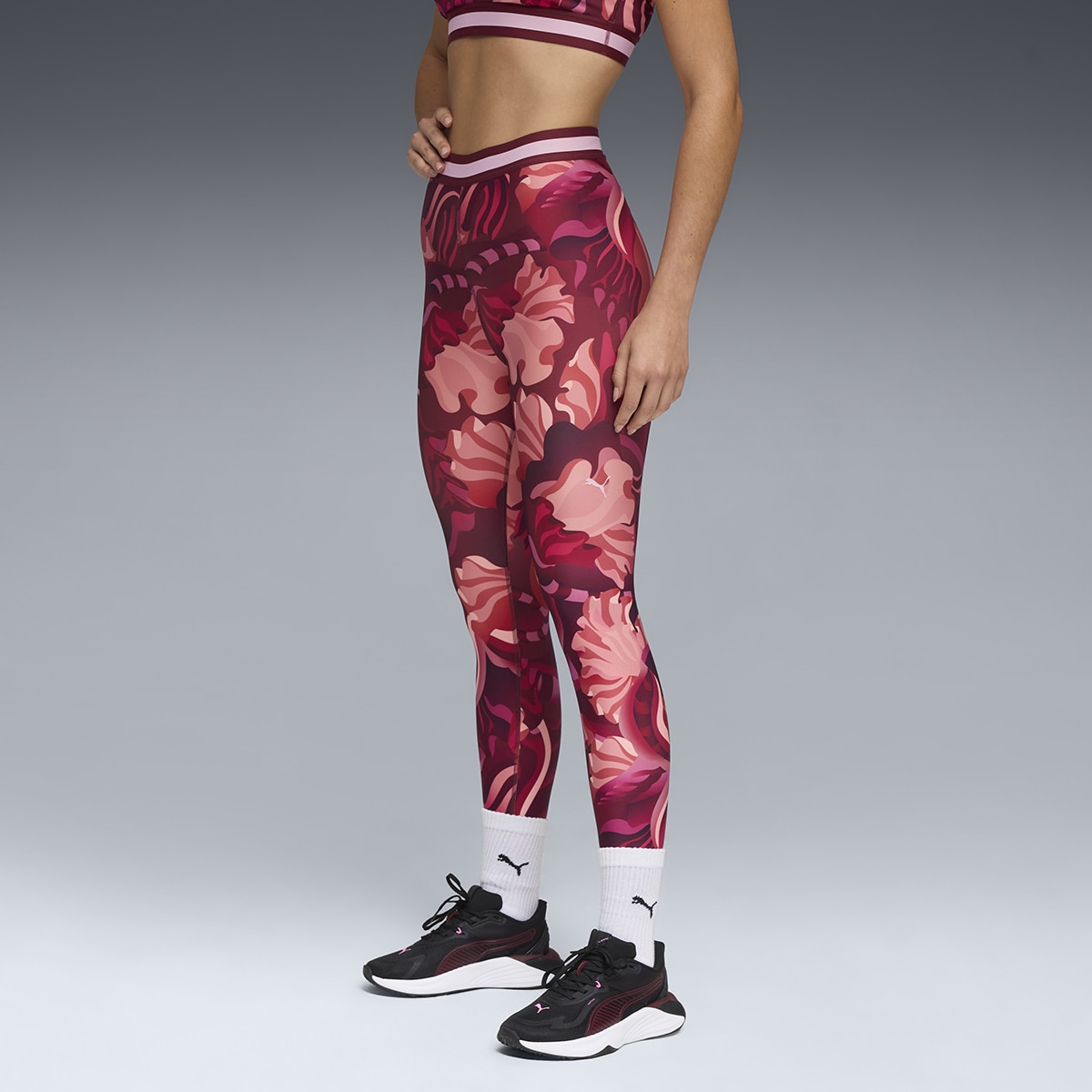 Leggings W Strong Floral Ribbon - AOP HW 7/8 de Mulher Vermelho-3