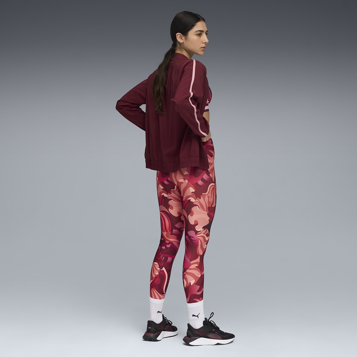 Leggings W Strong Floral Ribbon - AOP HW 7/8 de Mulher Vermelho-5