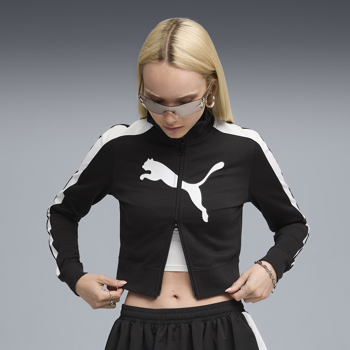 Casaco Future.Puma.Archive T7 Slim Cropped Track de Mulher Preto-3