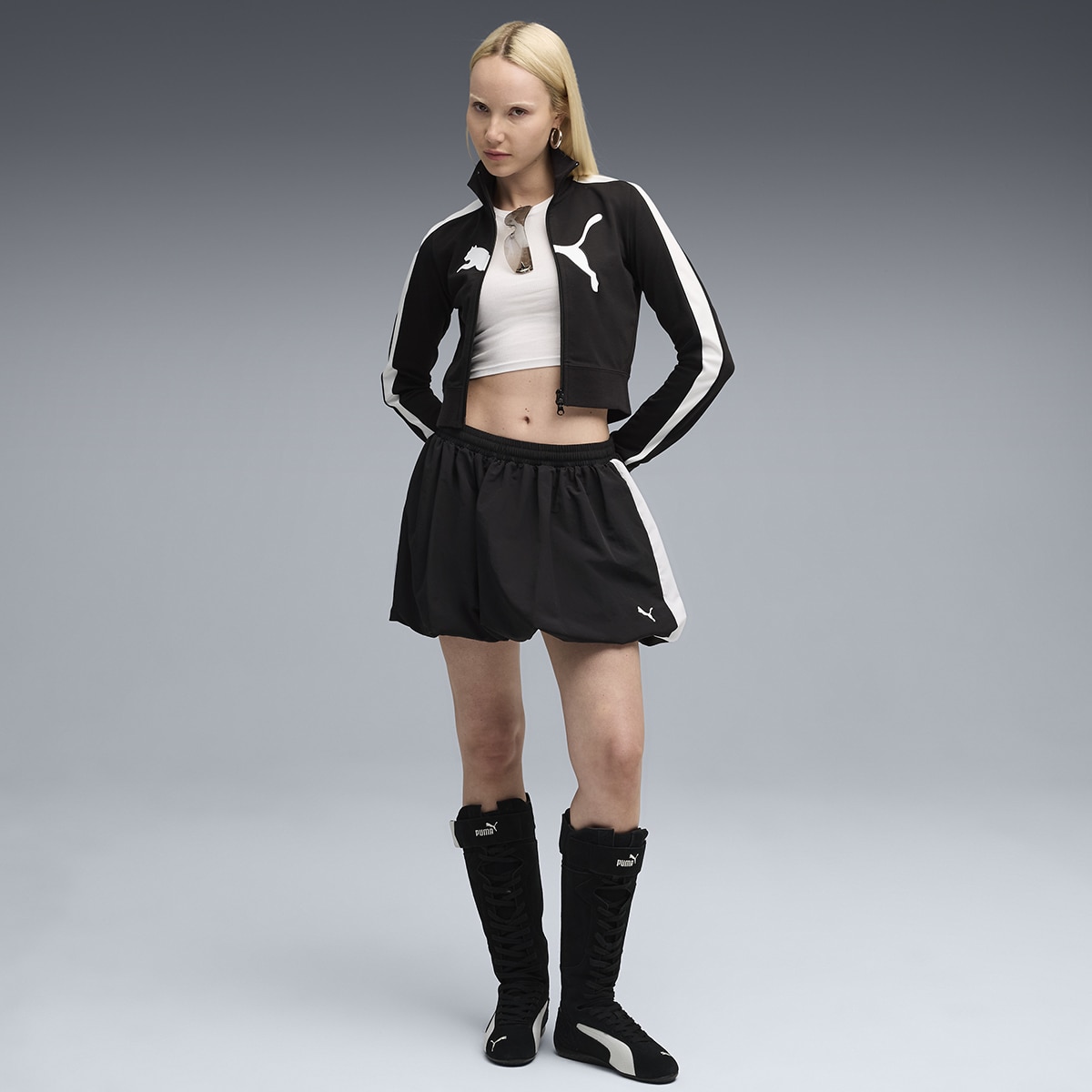 Casaco Future.Puma.Archive T7 Slim Cropped Track de Mulher Preto-7