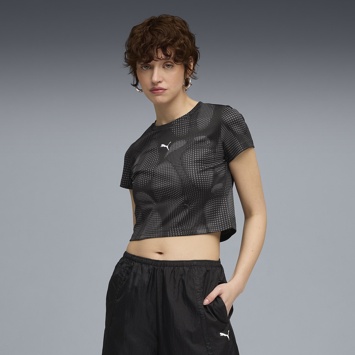 T-shirt Dare To AOP Baby de Mulher Preto-3