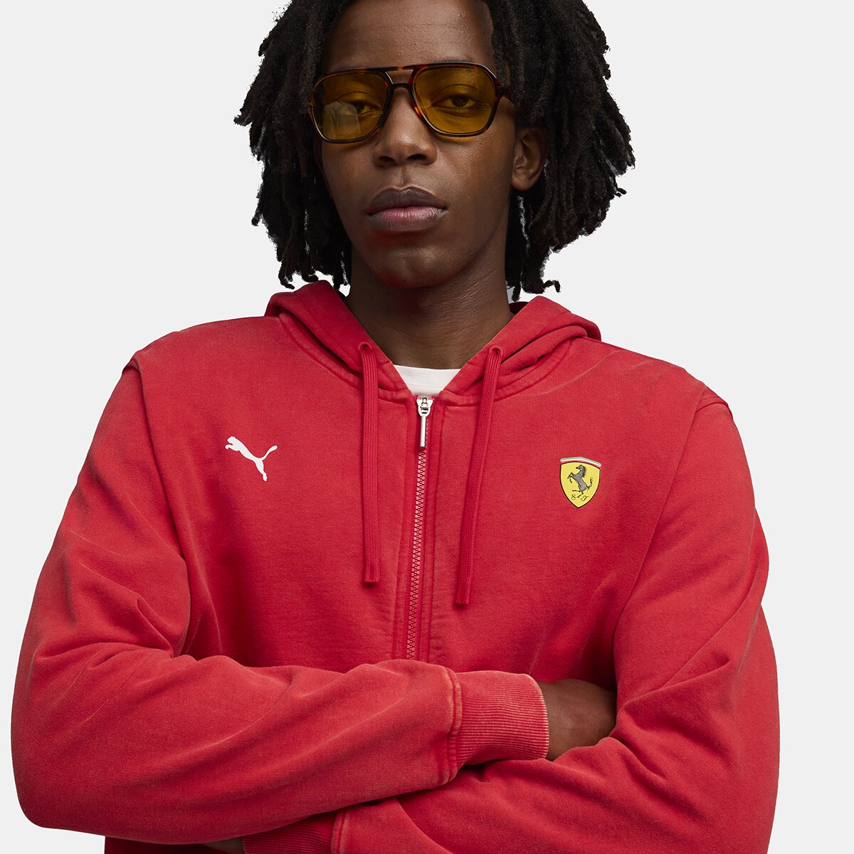 Sweatshirt com Fecho de Correr Ferrari Sportswear Hooded Sweat Unissexo Vermelho-2