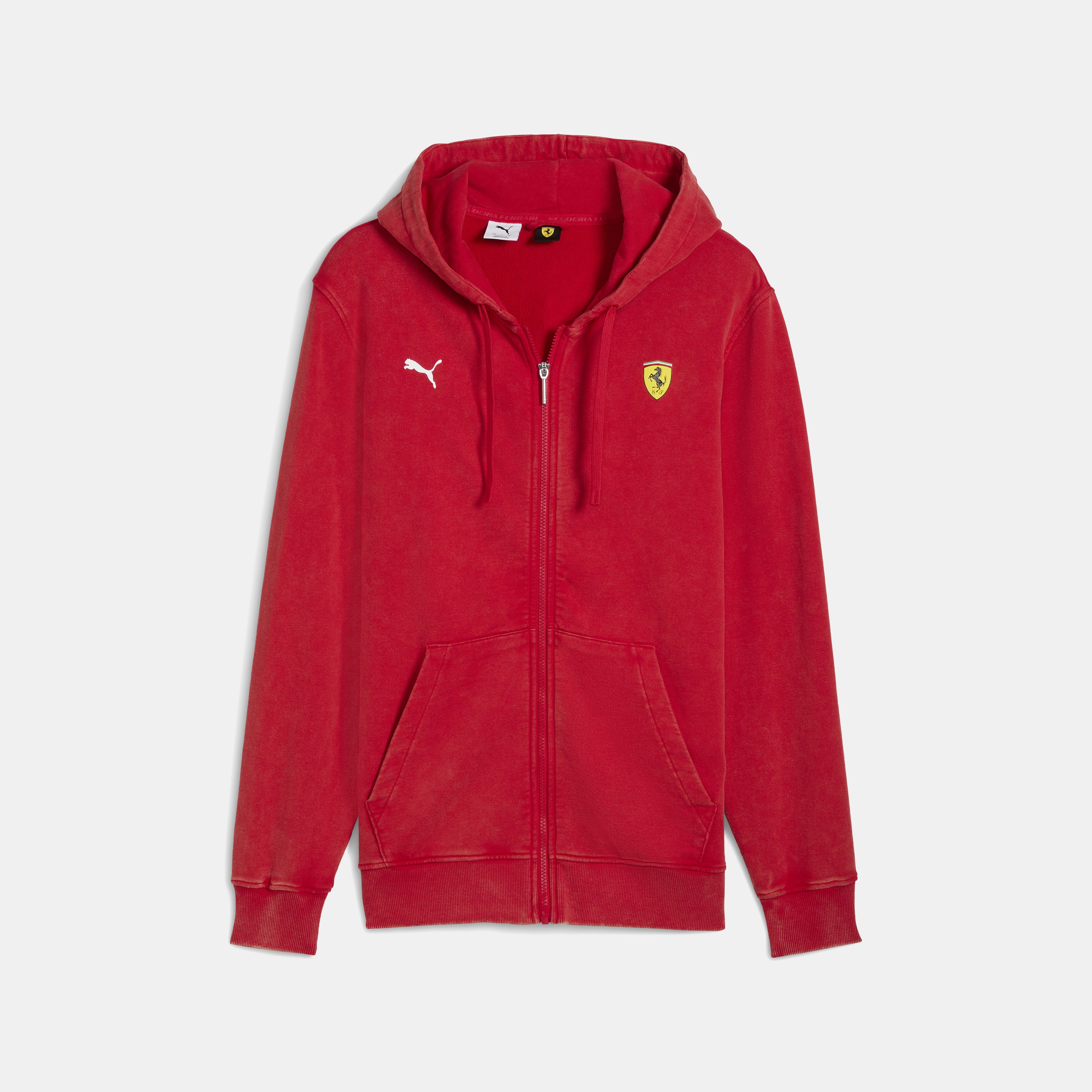 Sweatshirt com Fecho de Correr Ferrari Sportswear Hooded Sweat Unissexo Vermelho-6