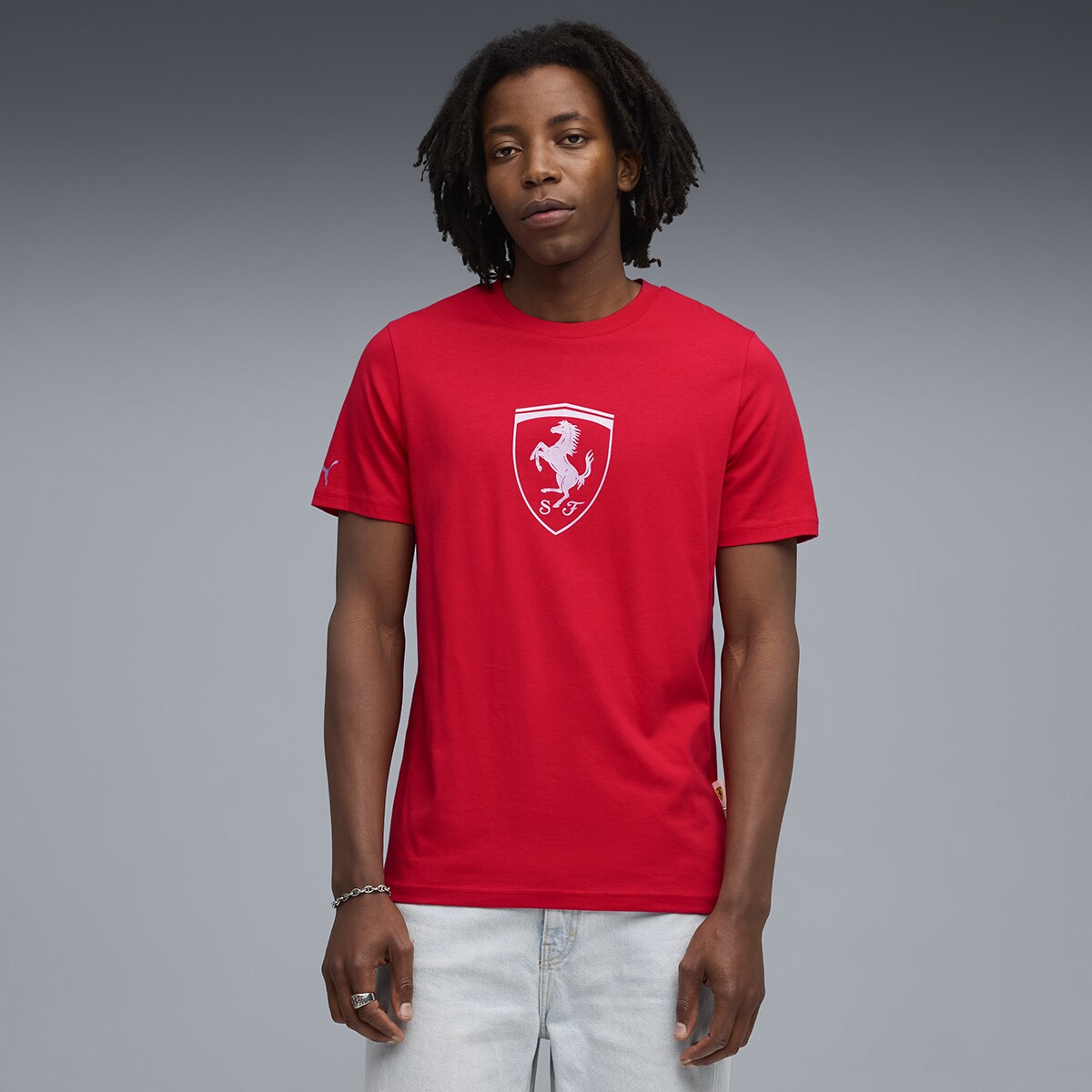 T-shirt Ferrari Sportswear Tonal Shield Unissexo Vermelho-3