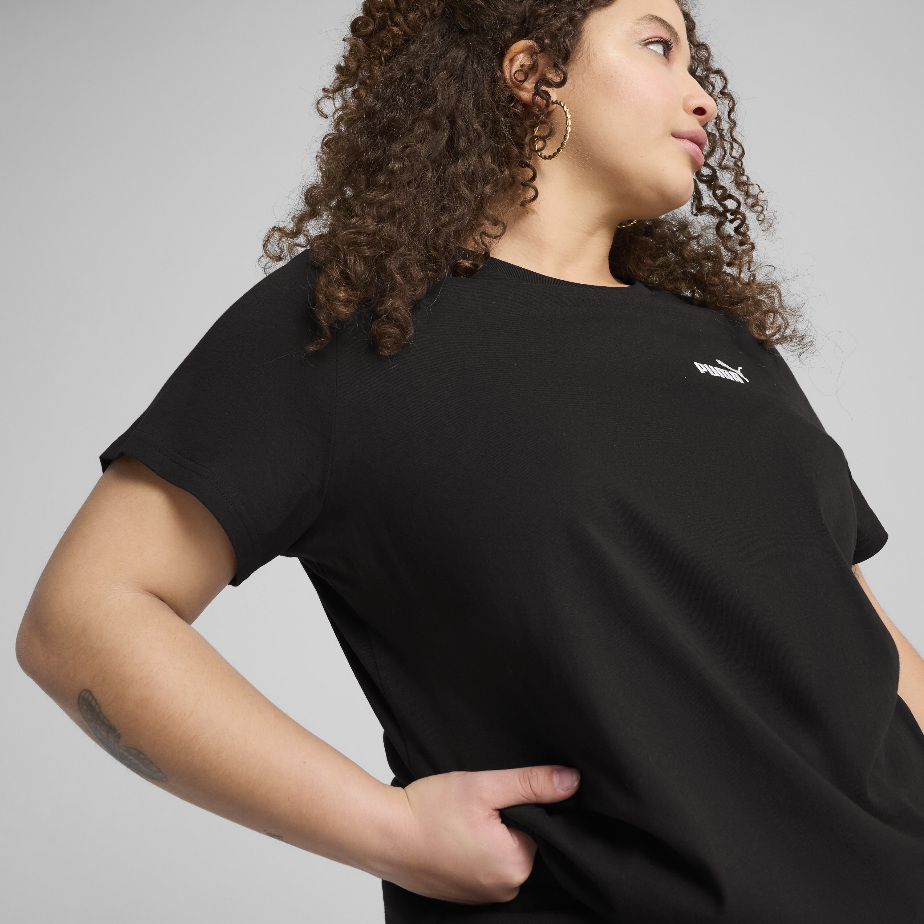 T-shirt ESS Small No. 1 Logo de Mulher Preto-2