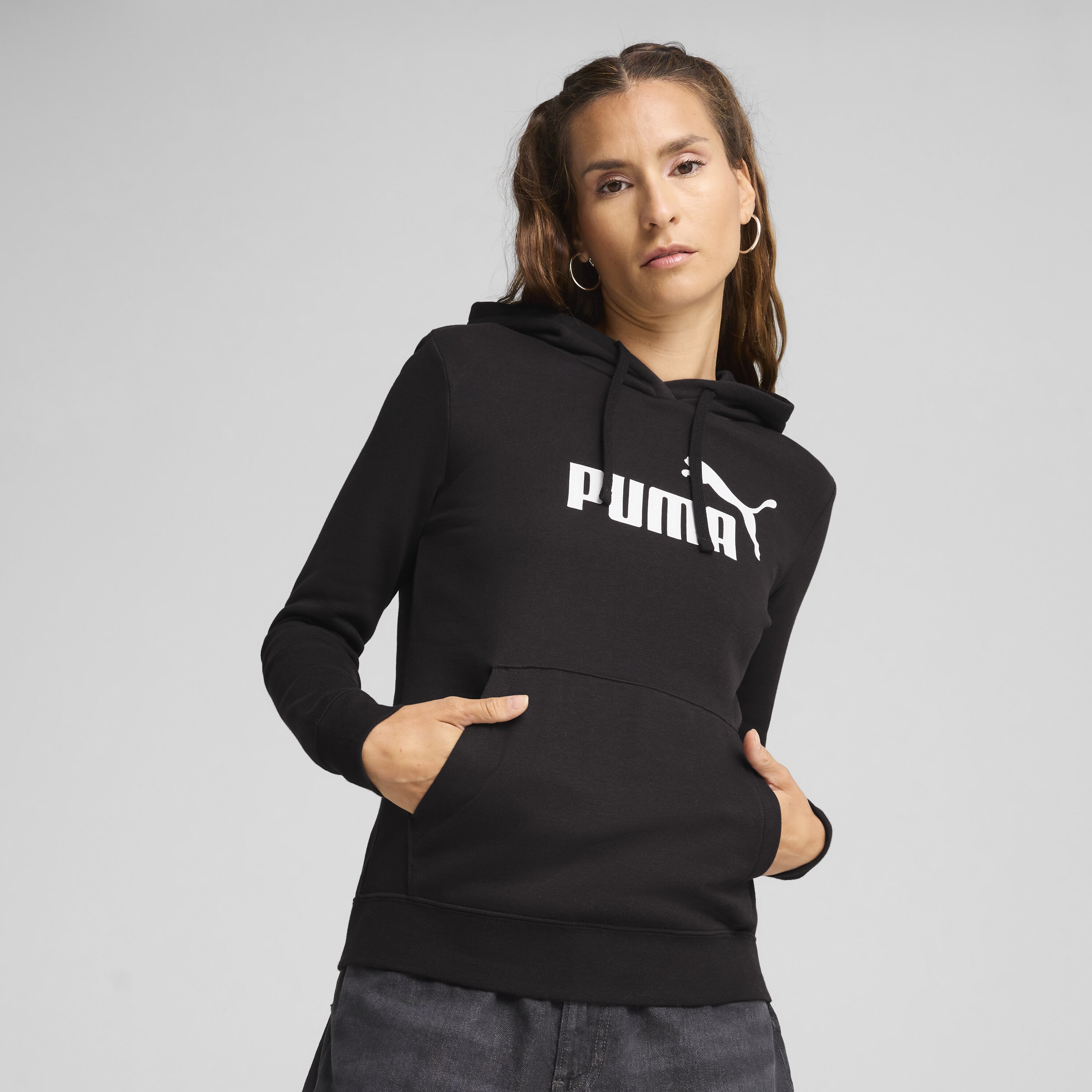 Sweatshirt ESS No. 1 Logo FL de Mulher Preto-1