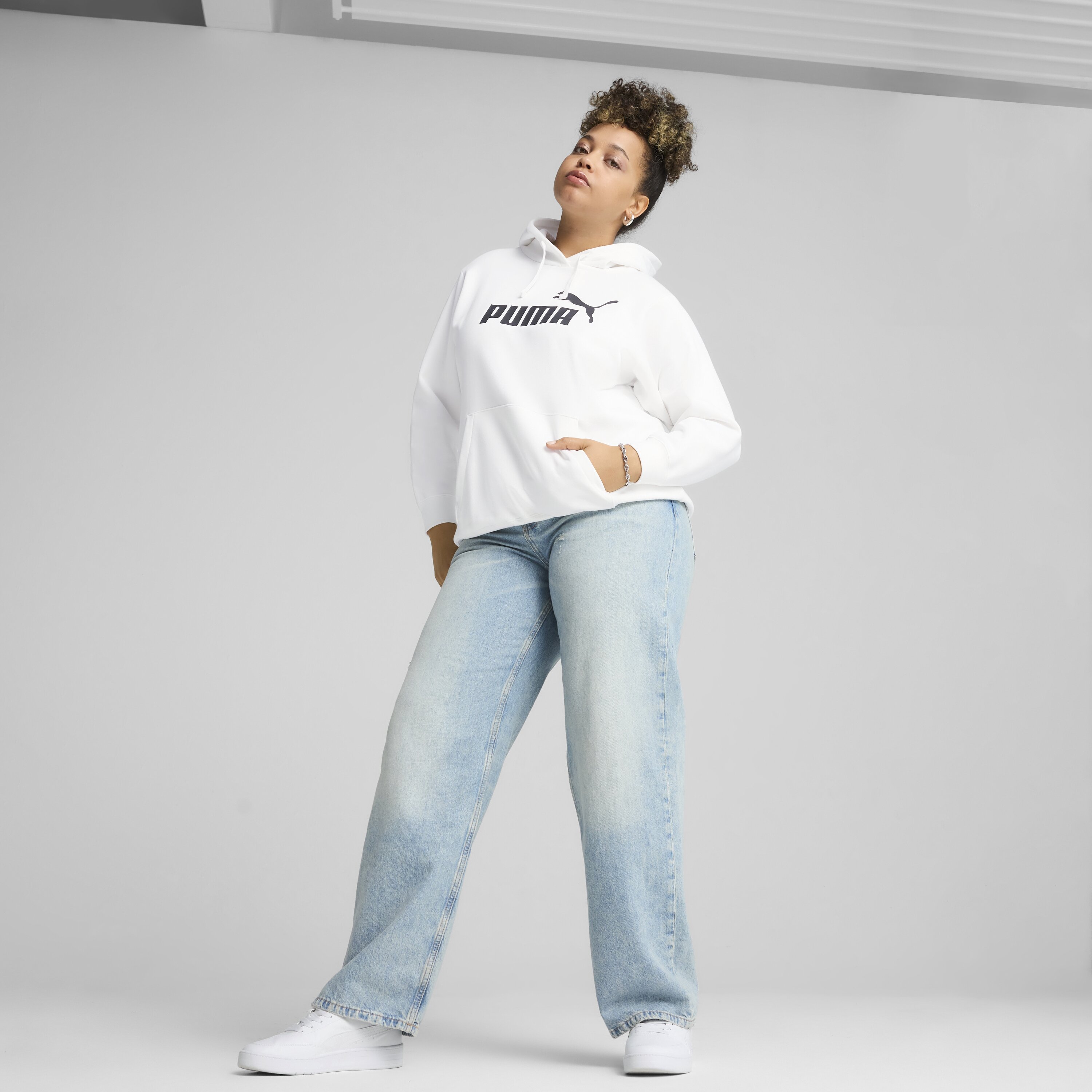 Sweatshirt ESS No. 1 Logo FL de Mulher Branco-5