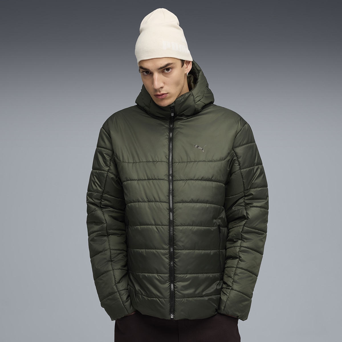 Sobretudo ESS Hooded Padded Unissexo Verde-3