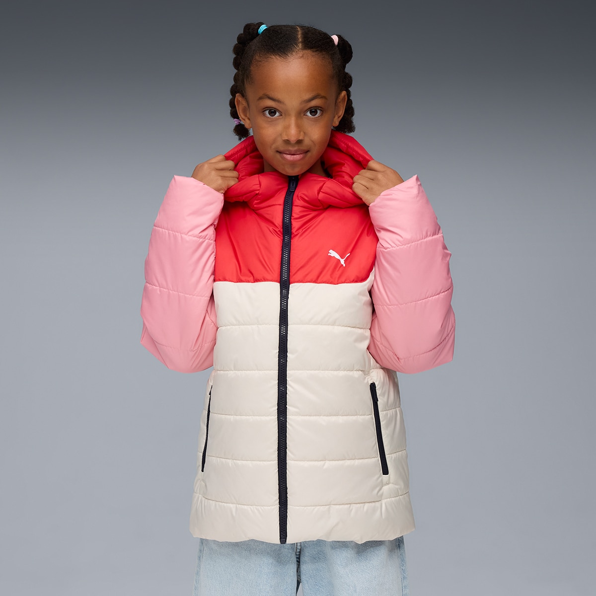 Sobretudo de Criança ESS Hooded Padded Branco-3