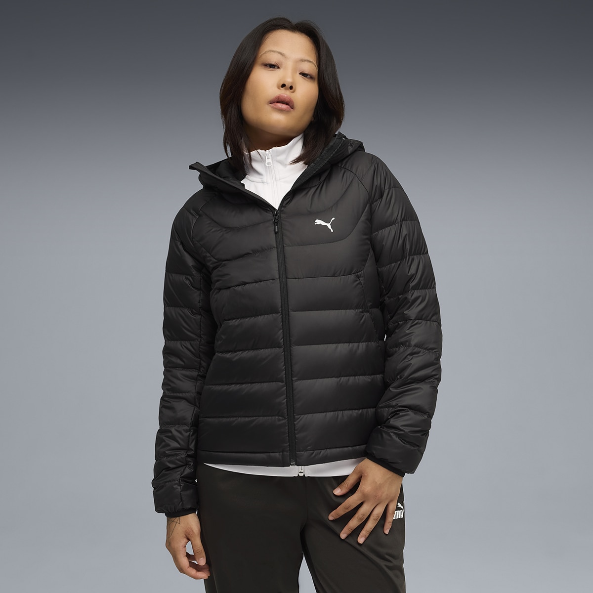 Sobretudo Packlite Hooded Down de Mulher Preto-3