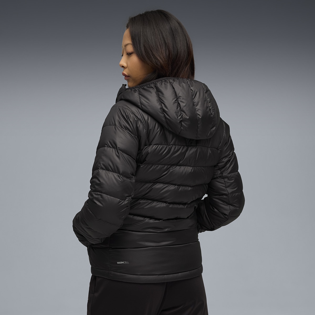 Sobretudo Packlite Hooded Down de Mulher Preto-4