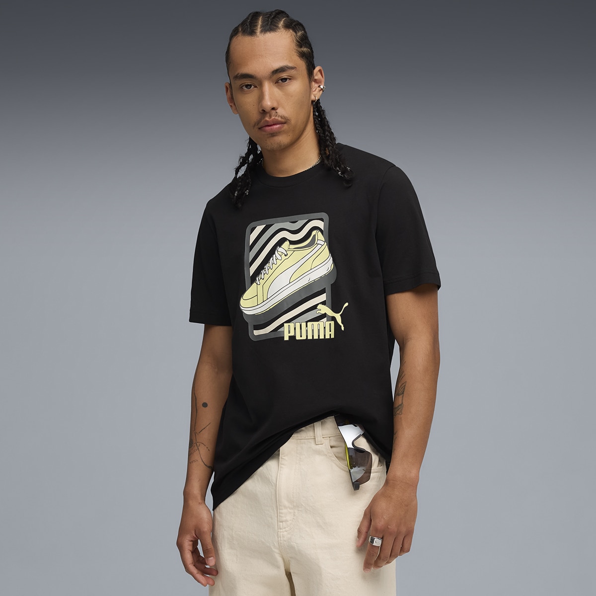 T-shirt Graphic Sneaker Unissexo Preto-3