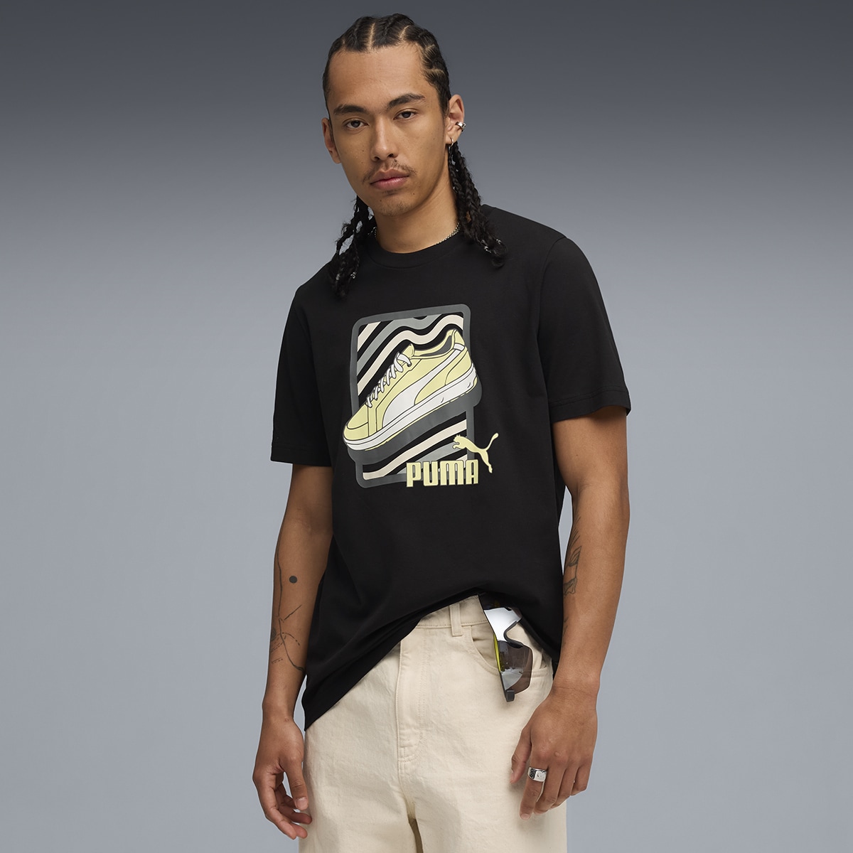 T-shirt Graphic Sneaker Unissexo Preto-3