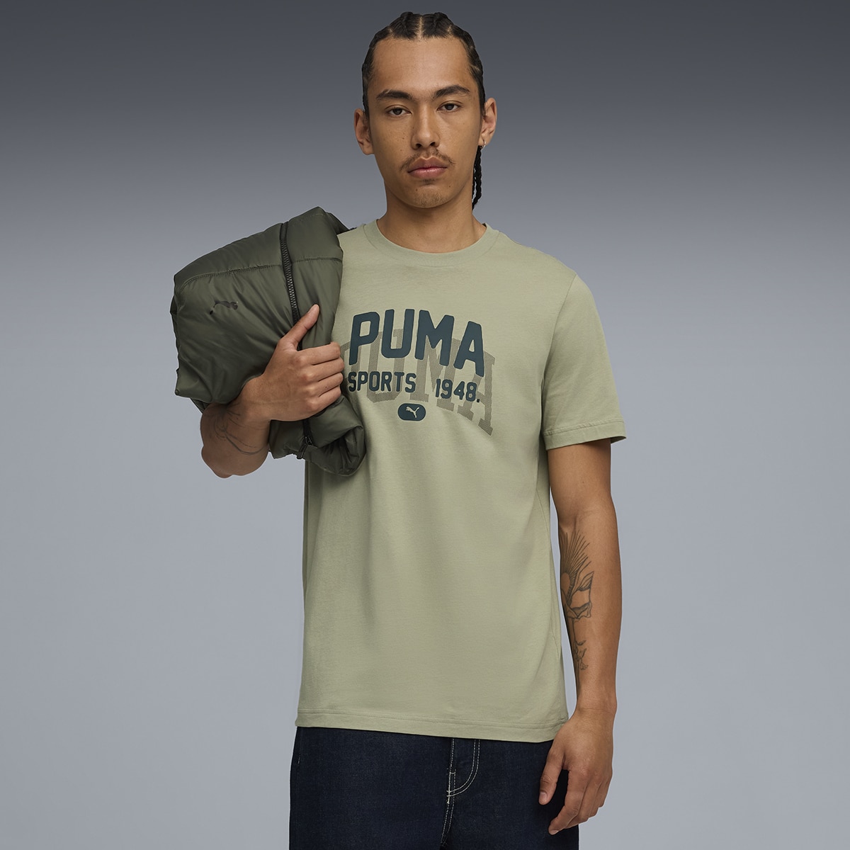 T-shirt Graphic Varsity Unissexo Verde-3