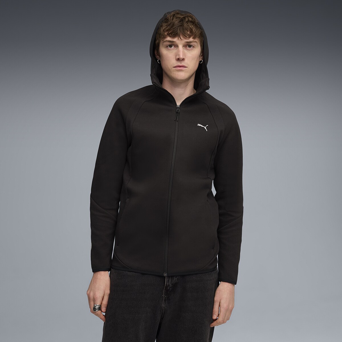 Sweatshirt Evostripe FZ Unissexo Preto-3