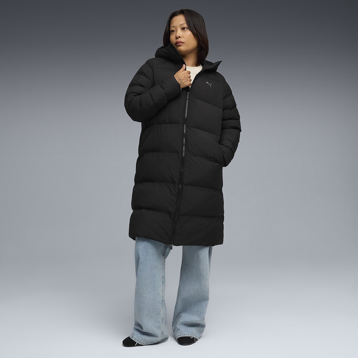 Parka Mono Hooded de Mulher Preto-2