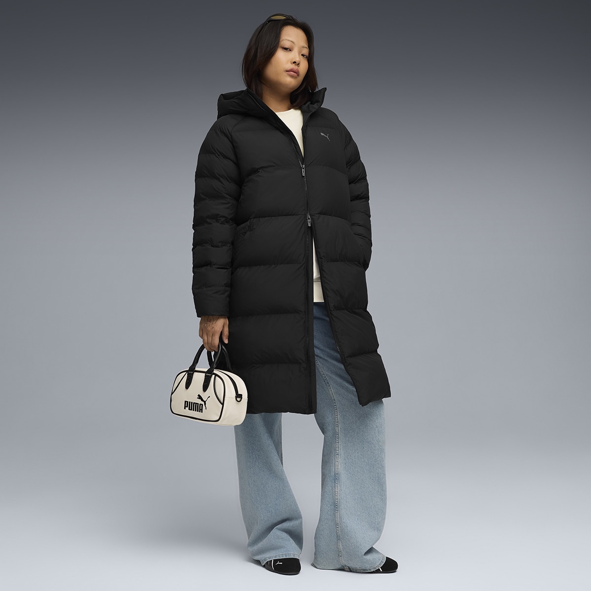 Parka Mono Hooded de Mulher Preto-4