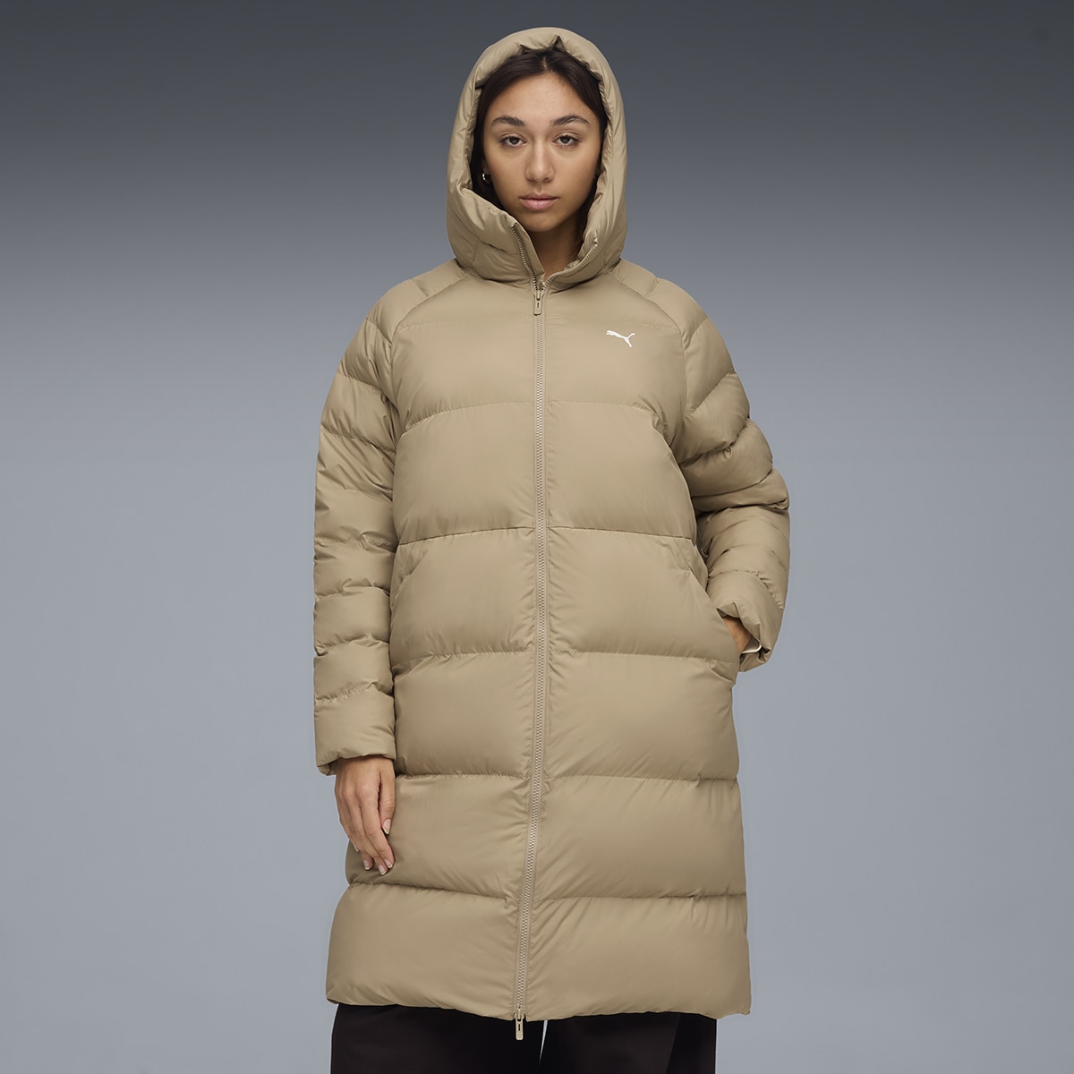 Parka Mono Hooded de Mulher Castanho-3