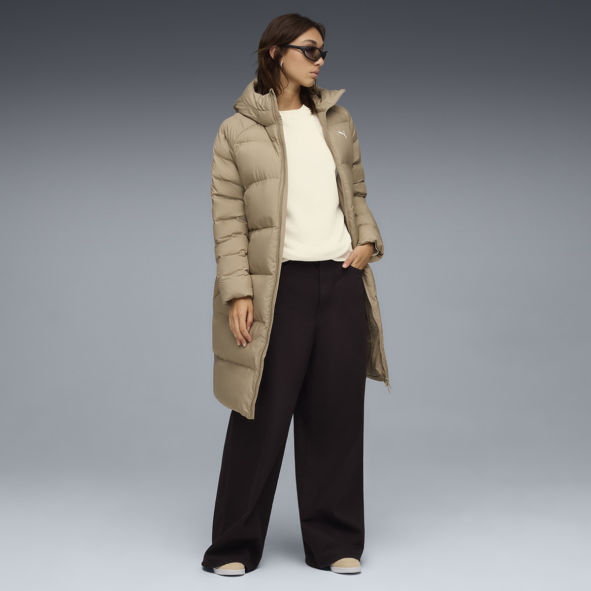 Parka Mono Hooded de Mulher Castanho-5