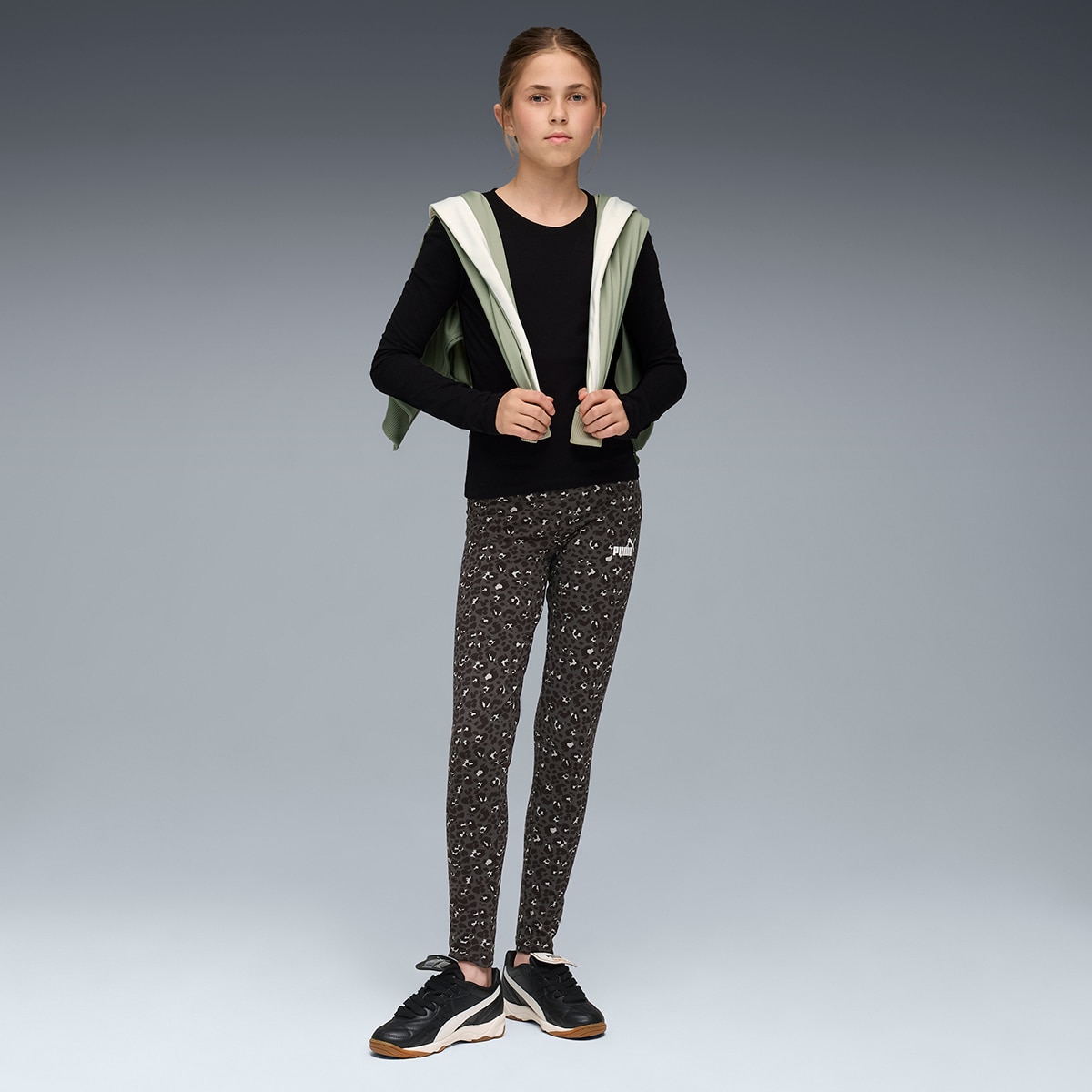 Leggings de Menina ESS Graphic Animal AOP G Preto-3