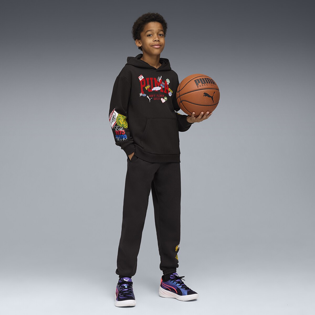 Sweatshirt de Criança Basketball Hooperhotline FL B Preto-5