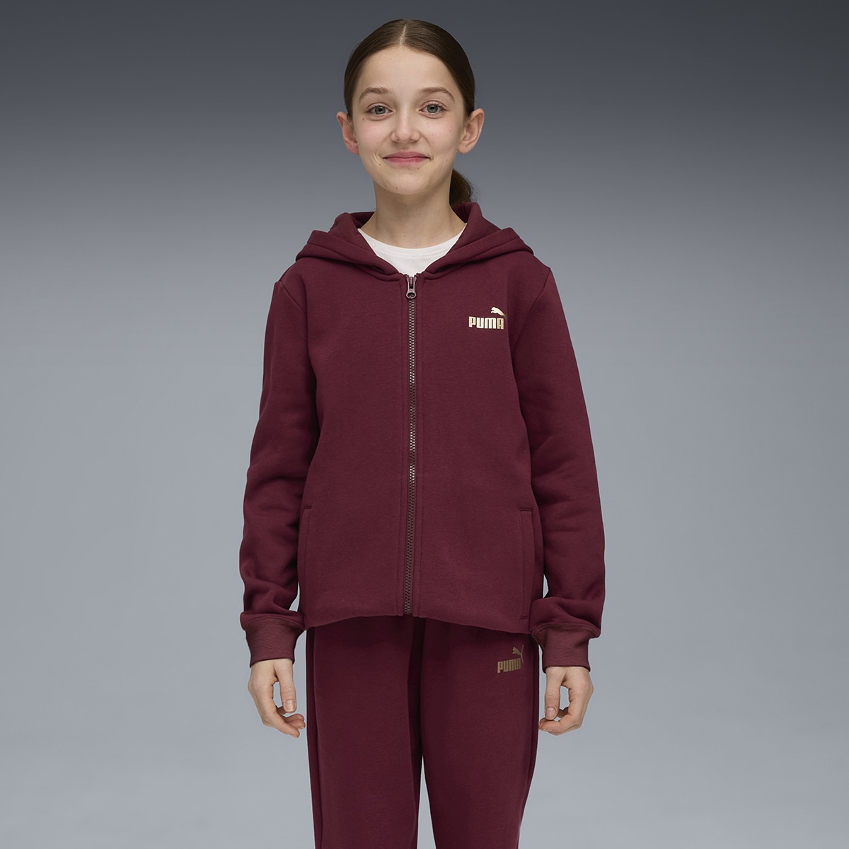 Fato de Treino de Menina Metallic Hooded Sweat FL G Vermelho-3