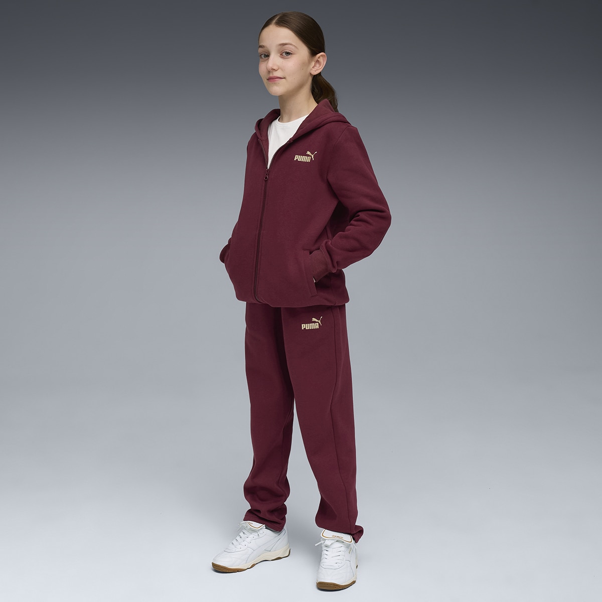 Fato de Treino de Menina Metallic Hooded Sweat FL G Vermelho-5