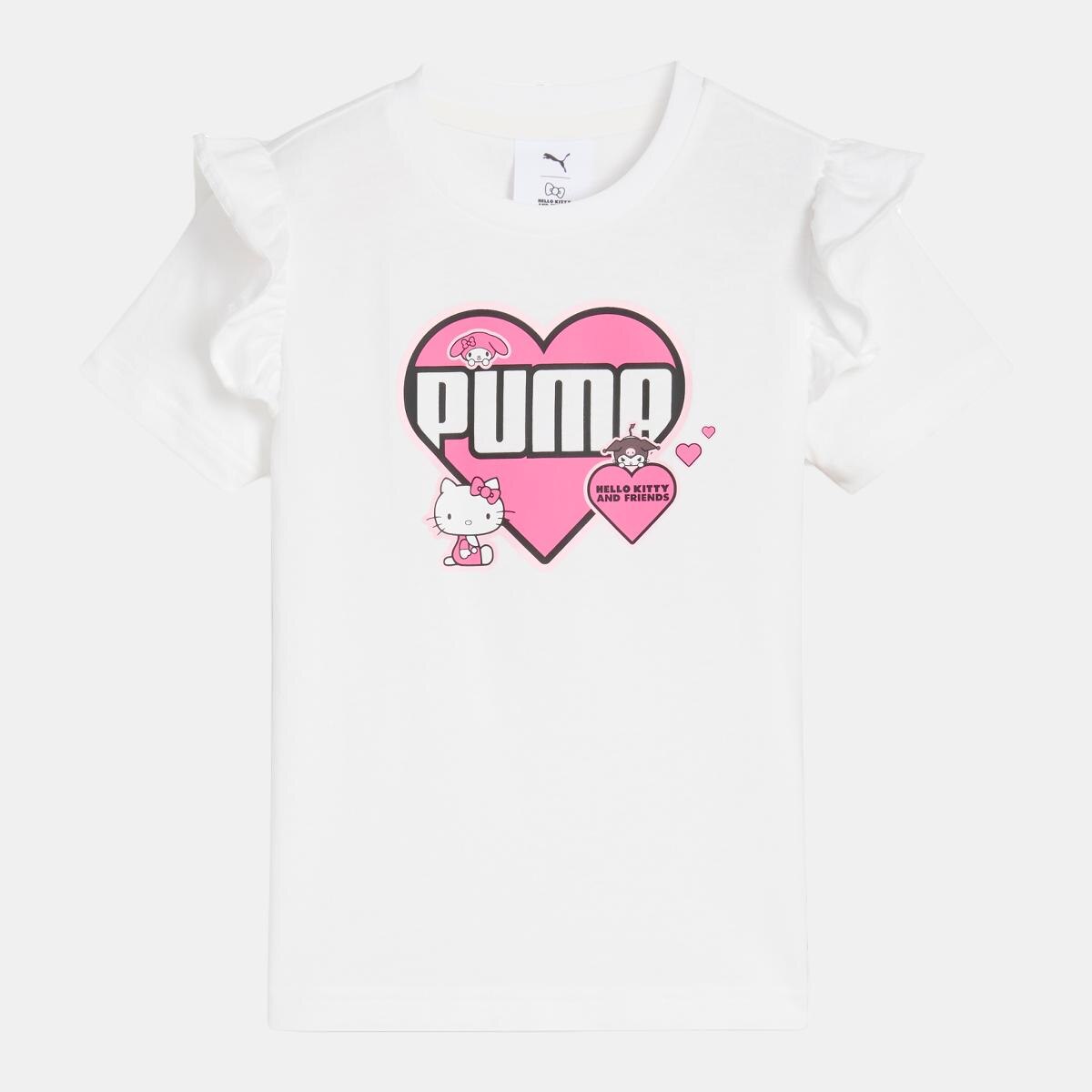 T-shirt de Menina X Hello Kitty & Friends Ruffle Branco-3