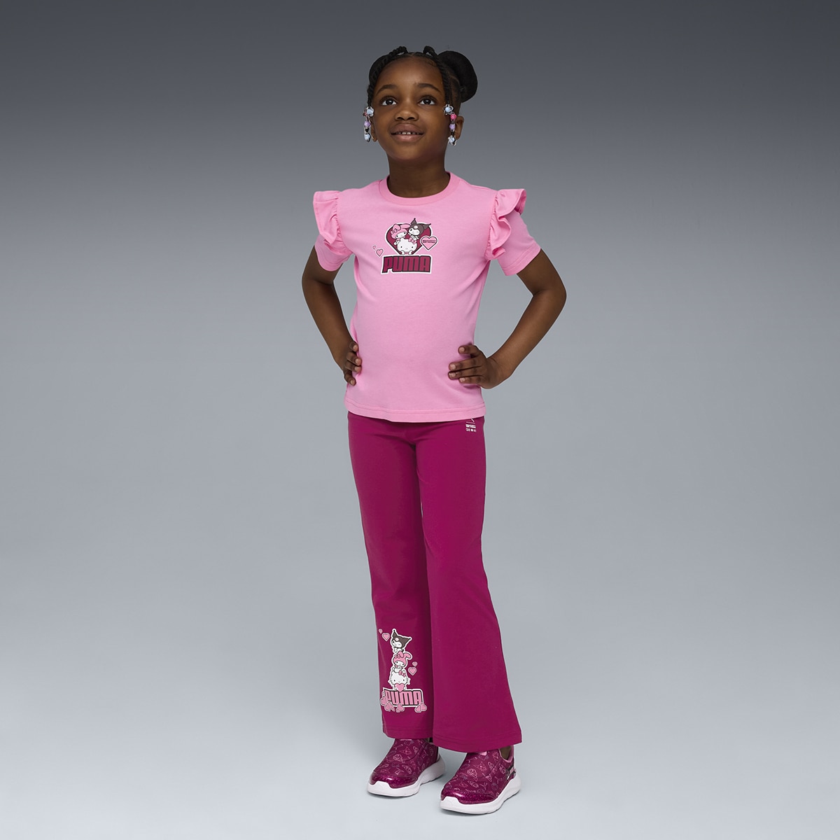 T-shirt de Menina X Hello Kitty & Friends Ruffle Rosa-5