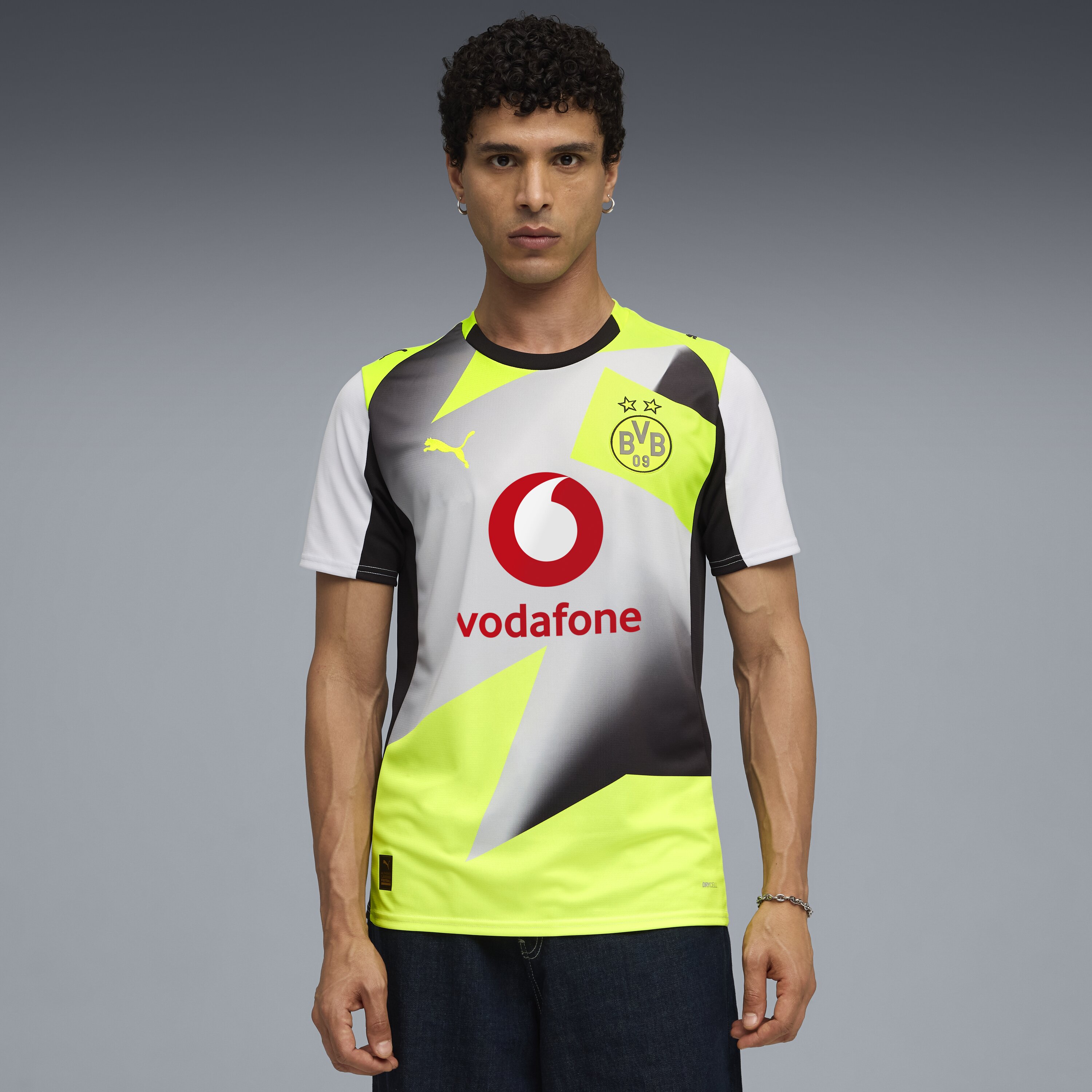T-shirt de Homem Borussia Dortmund 2.º Equipamento Cinzento-1