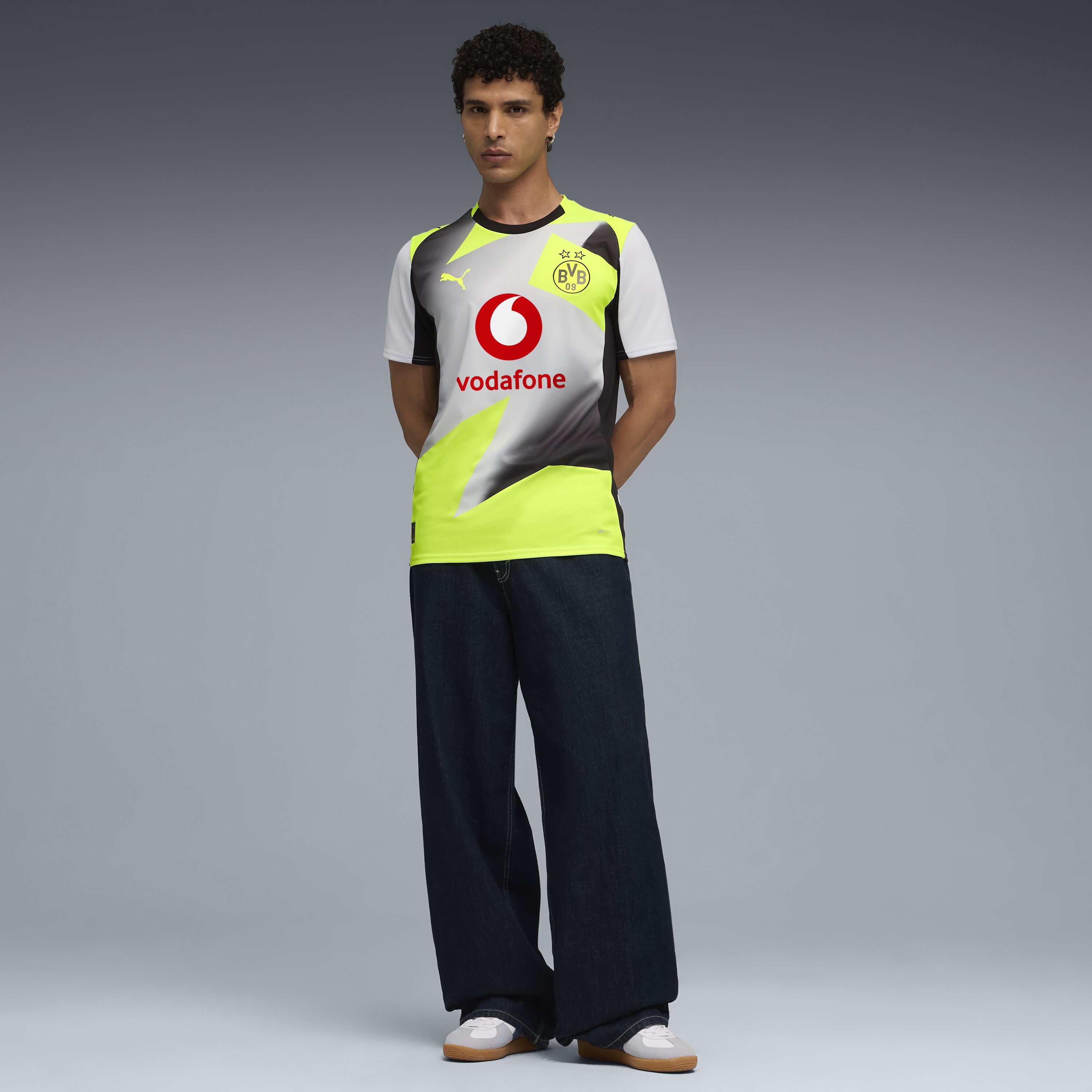 T-shirt de Homem Borussia Dortmund 2.º Equipamento Cinzento-5