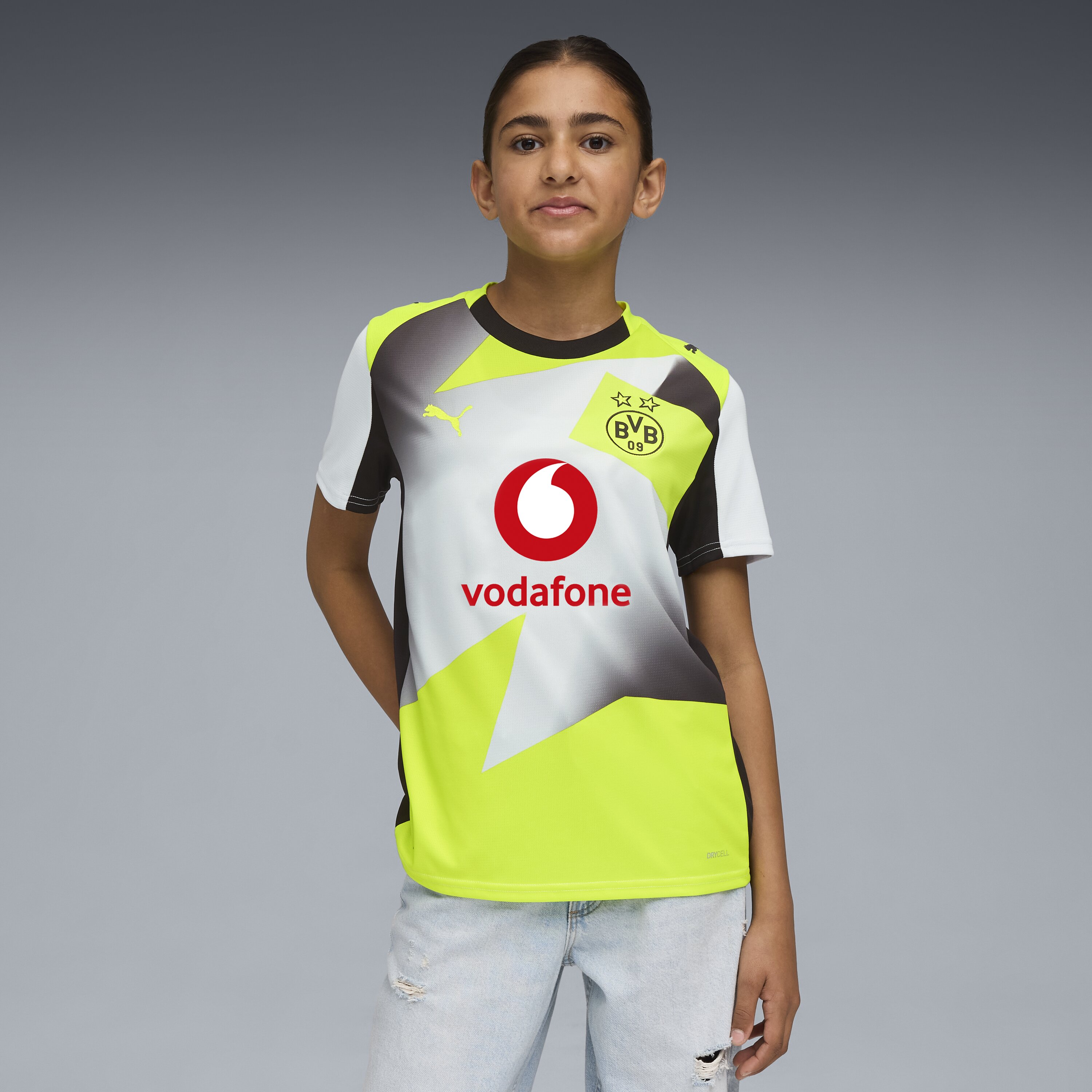 T-shirt de Criança Borussia Dortmund 2.º Equipamento Cinzento-1