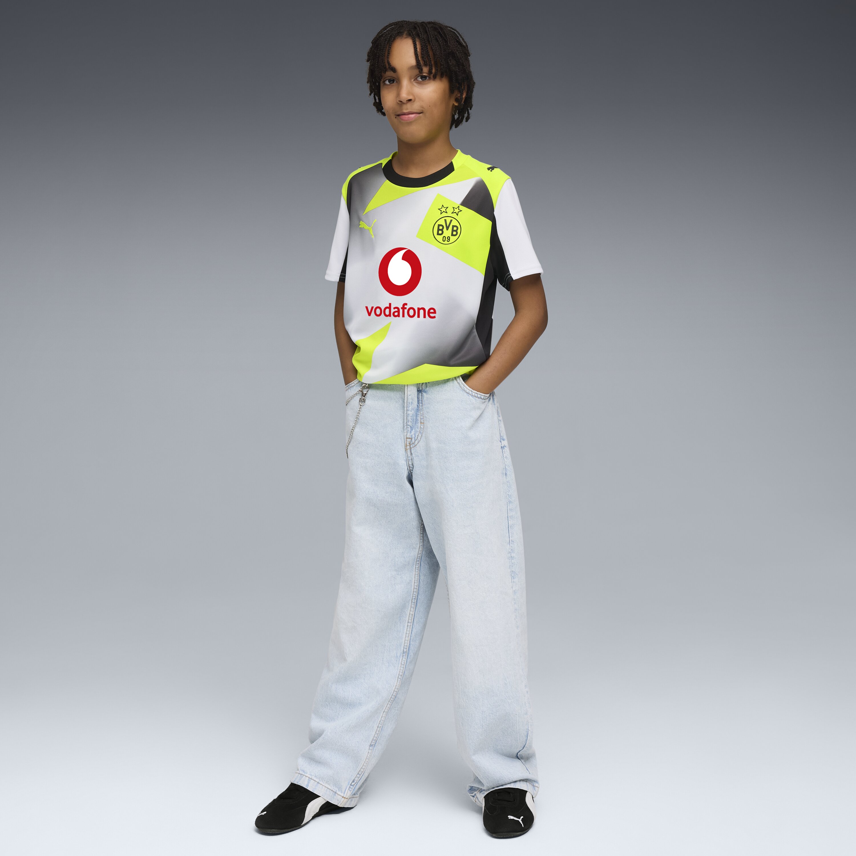 T-shirt de Criança Borussia Dortmund 2.º Equipamento Cinzento-4