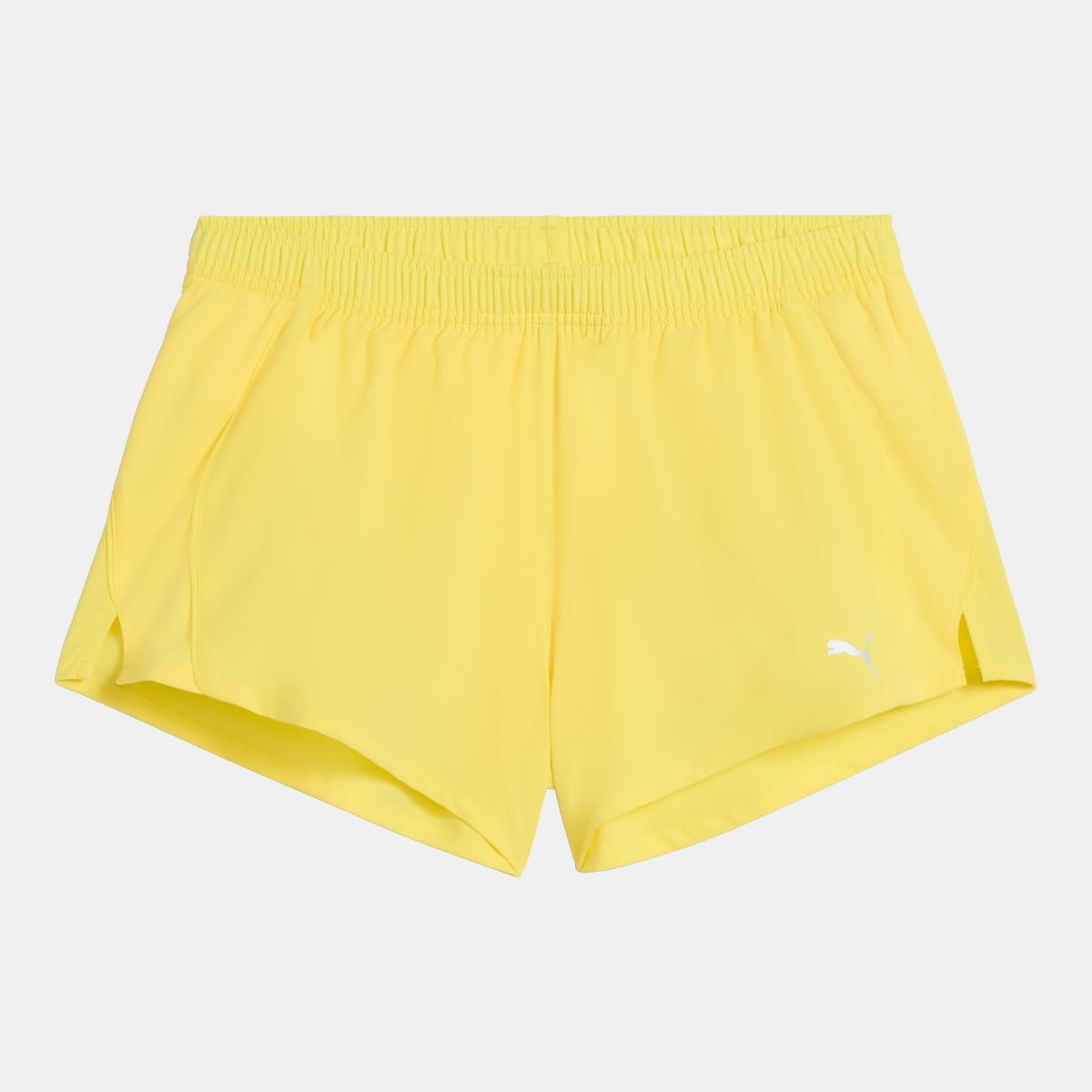 Calções de Running de Mulher RUN VELOCITY - 3" Amarelo-1