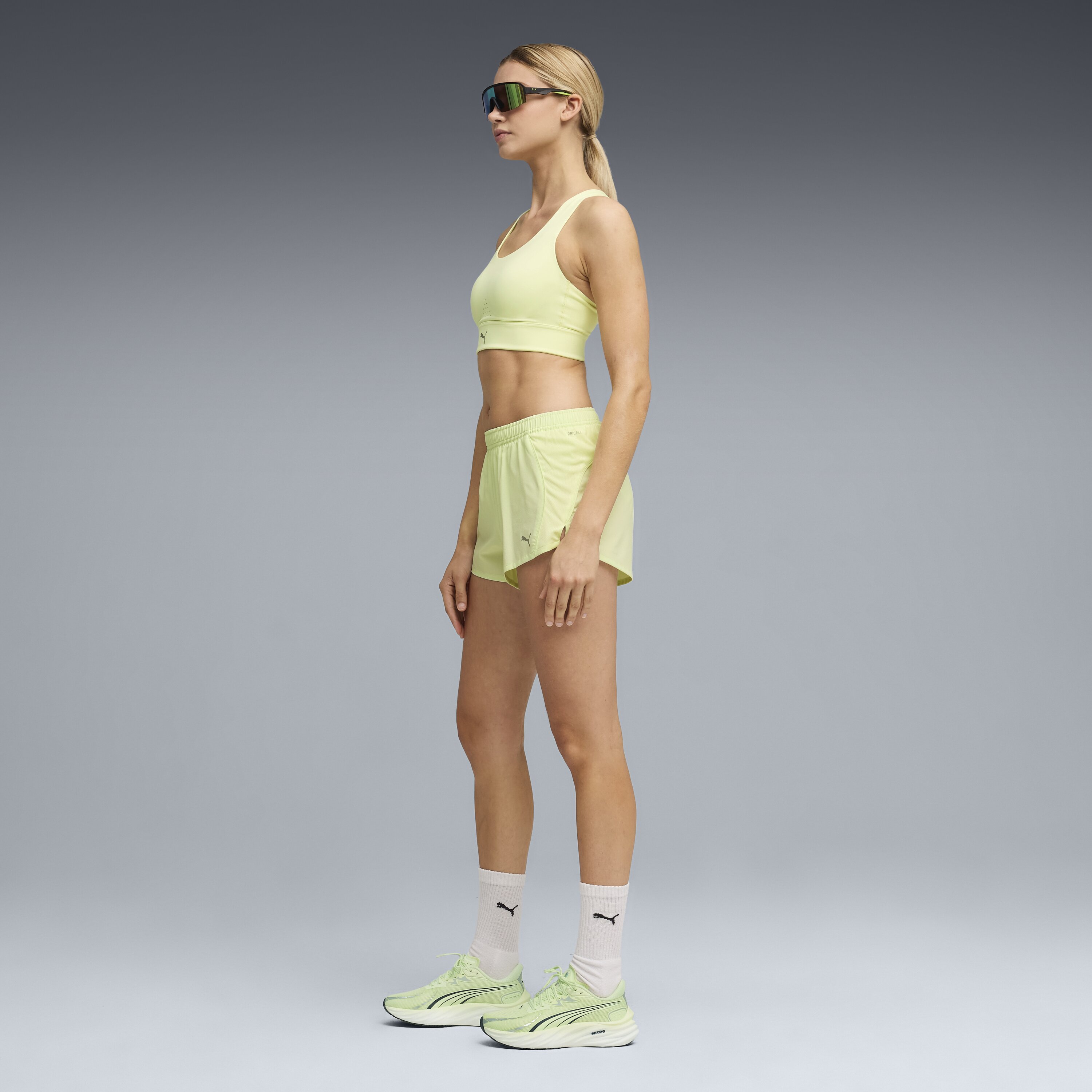 Calções de Running de Mulher RUN VELOCITY - 3" Verde-3