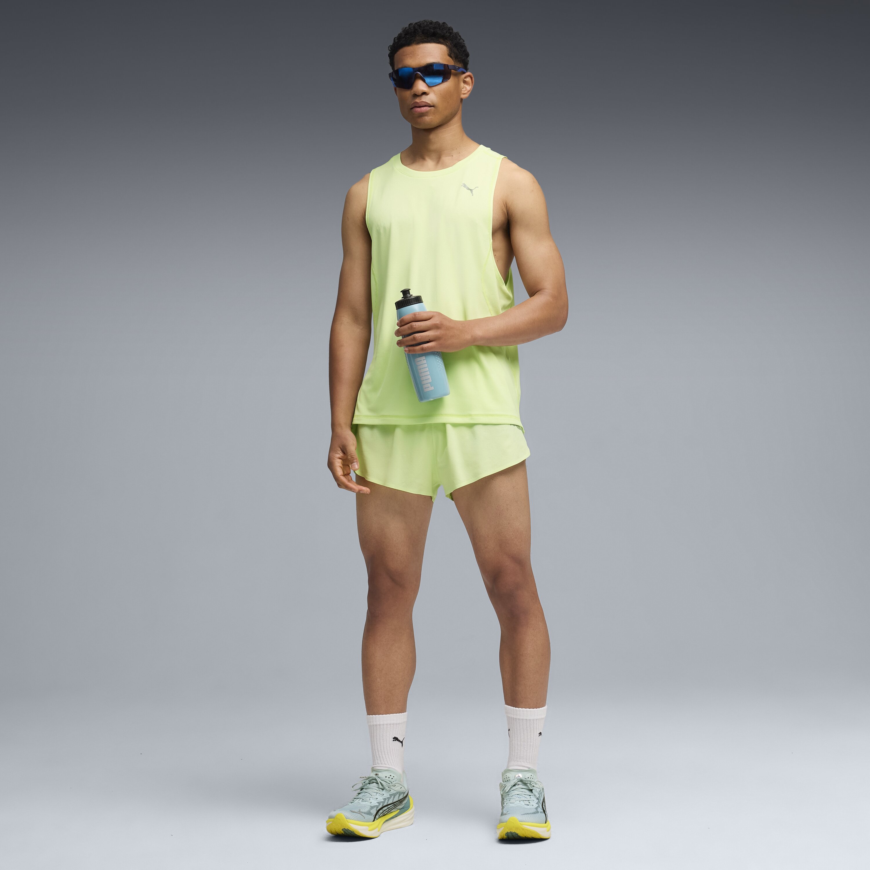 Camisola sem Mangas de Running de Homem Run Velocity Verde-3