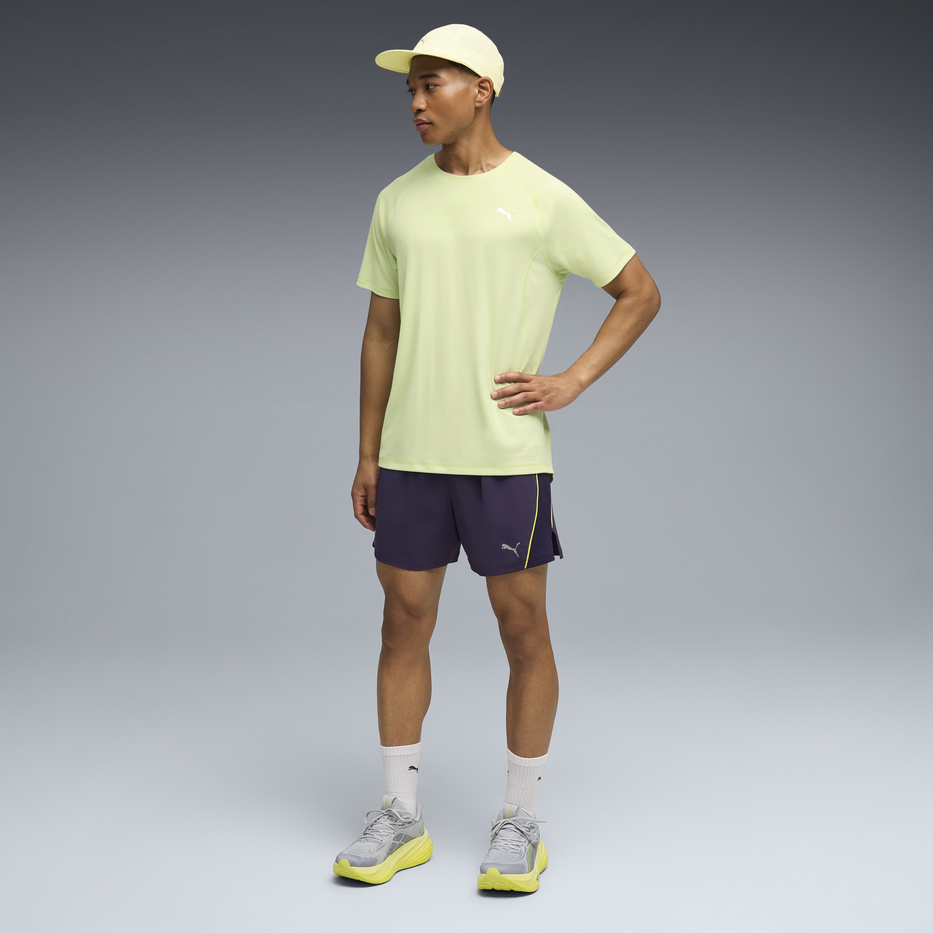 T-shirt de Running de Homem Run Velocity Verde-4