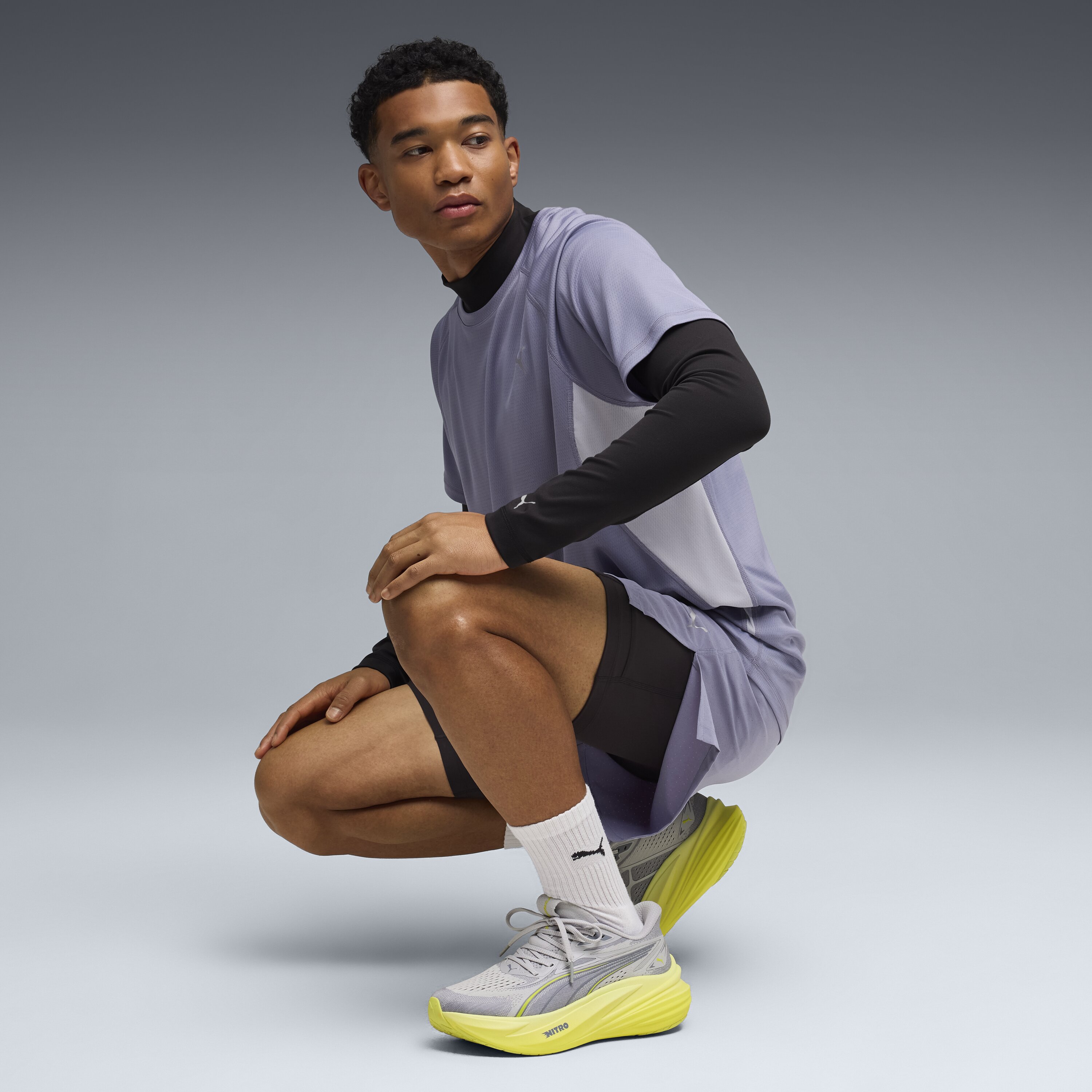 T-shirt de Running de Homem Run Velocity Cinzento-4
